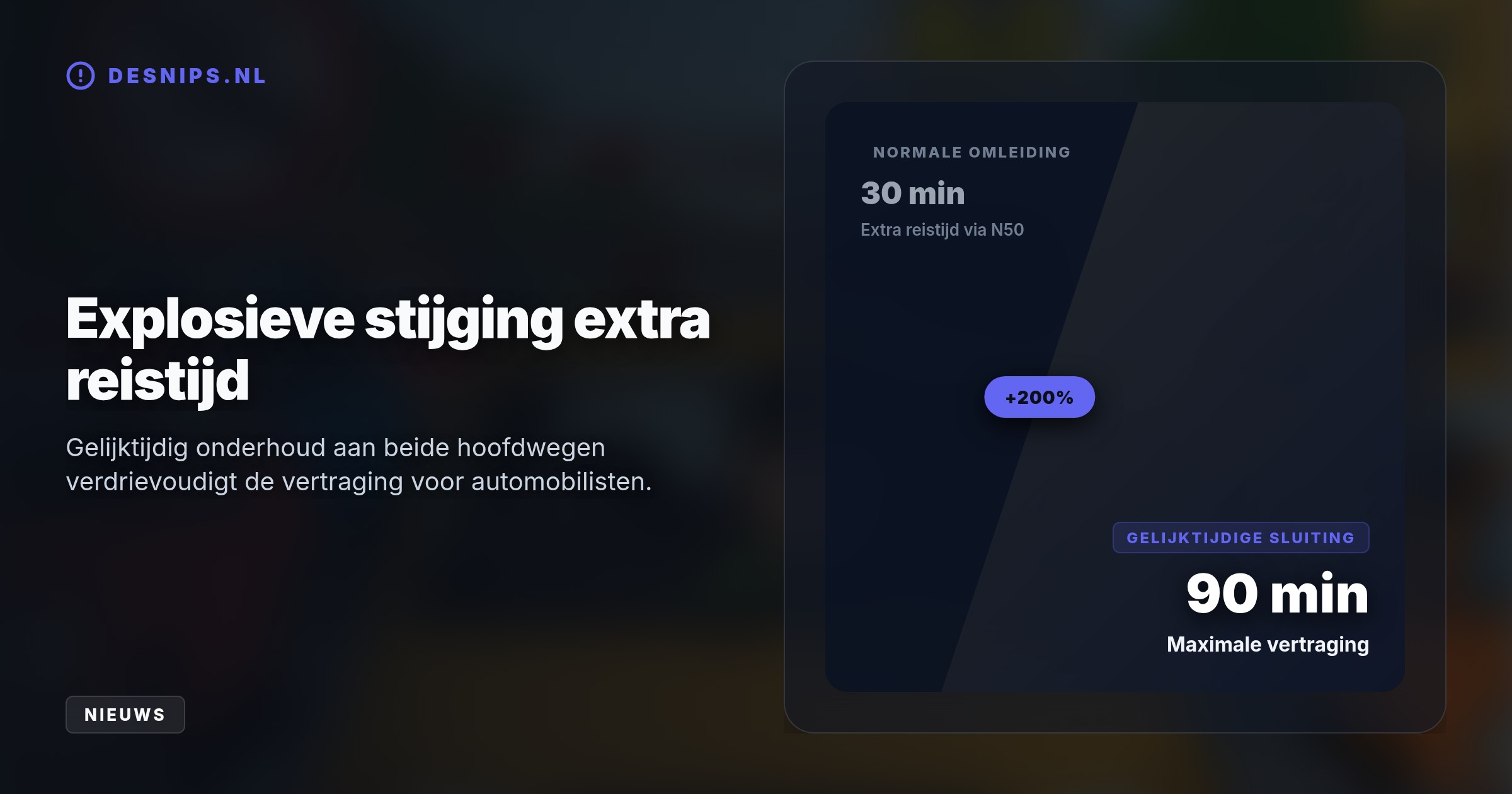 Rijkswaterstaat weigert wegafsluitingen te spreiden. Inwoners van de polder moeten vanaf half oktober rekening houden met een verdriedubbeling van de extra reistijd.