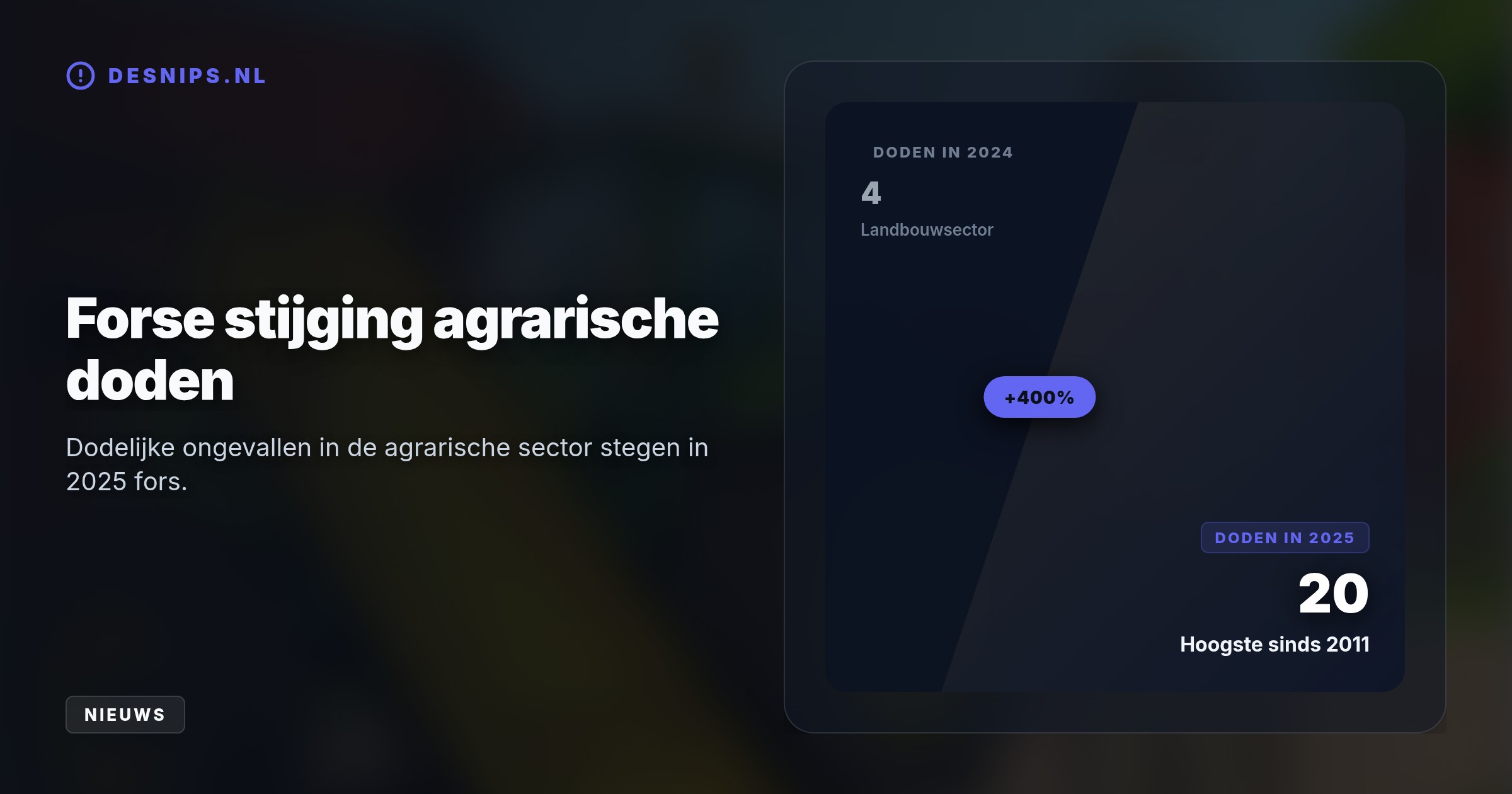 De Nederlandse Arbeidsinspectie is een maandenlang onderzoek gestart naar het eenzijdige ongeval op de akker, om mogelijke schuld of nalatigheid te achterhalen.