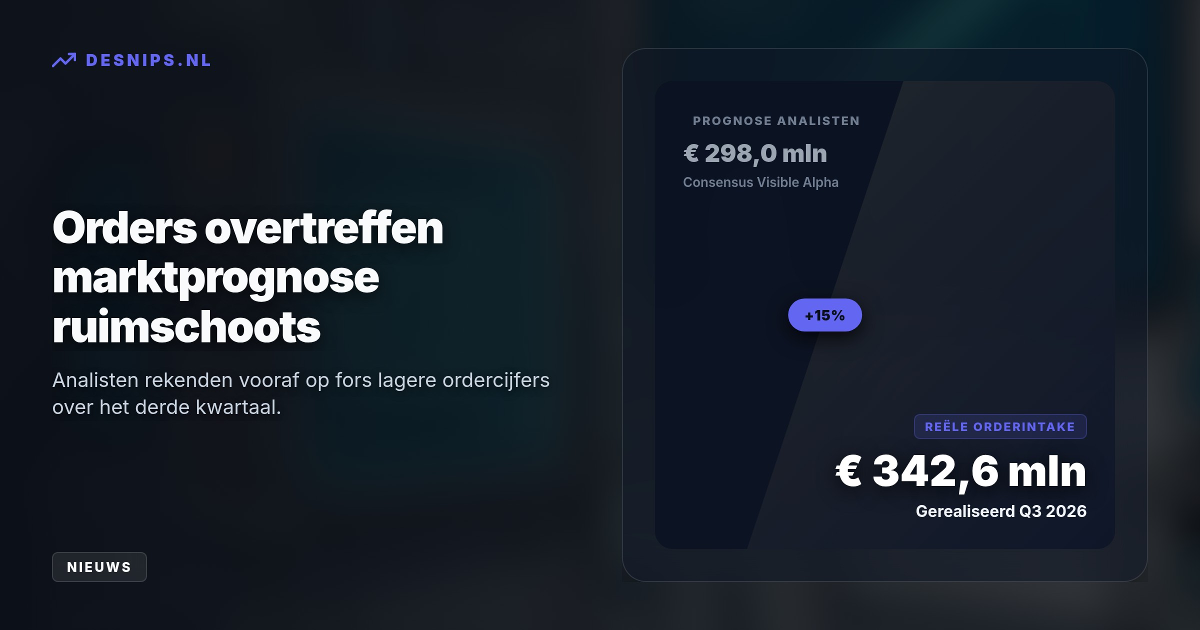 Aanhoudende vraag naar geavanceerde hybrid bonding-technologie drijft de orderintake omhoog, al stellen sommige klanten de levering van apparatuur uit naar begin 2027.