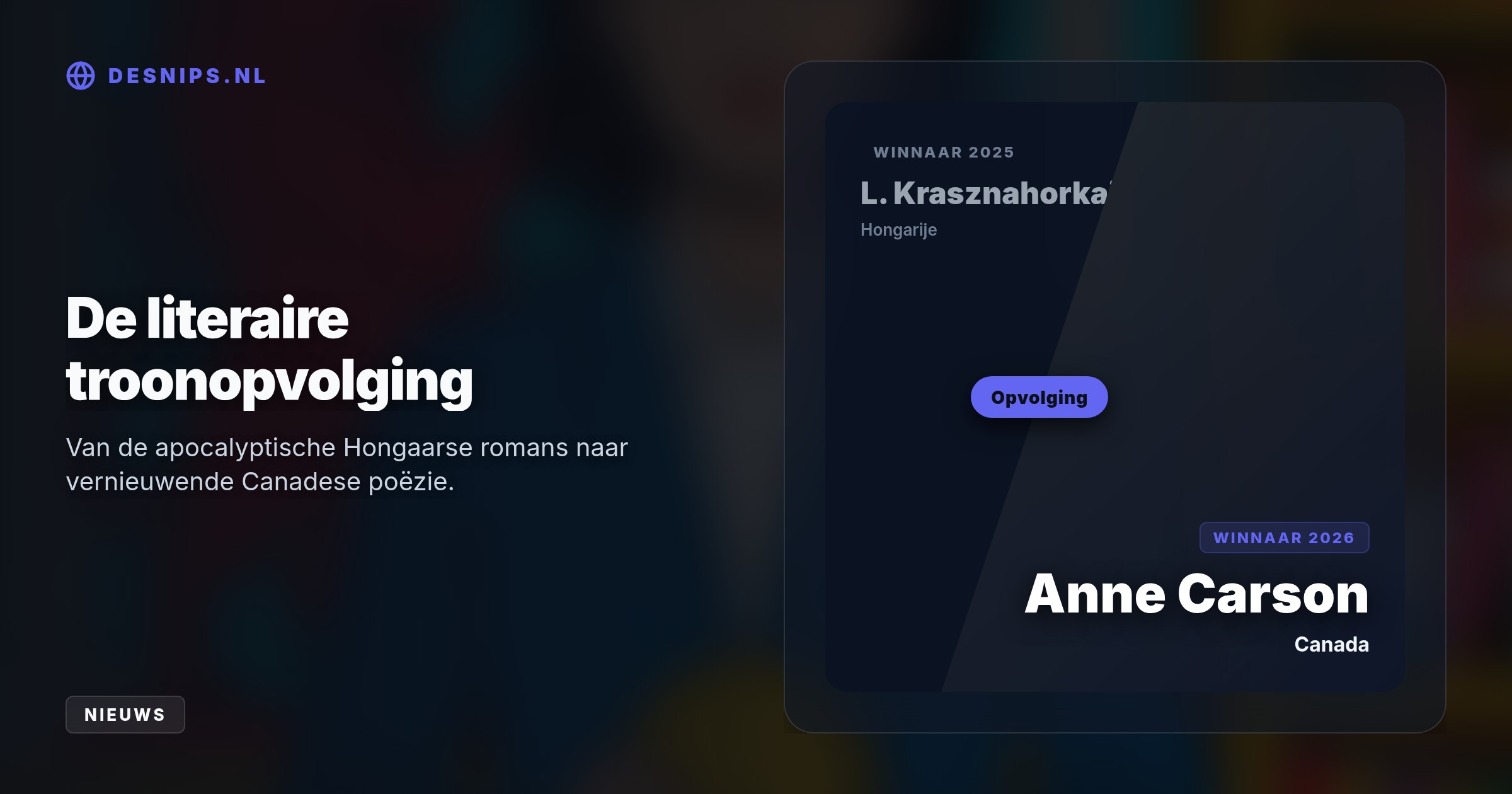 De Zweedse Academie eert de auteur om haar vernieuwende dialogen met de klassieke oudheid, waarmee ze de Chinese topfavoriet Can Xue achter zich laat.