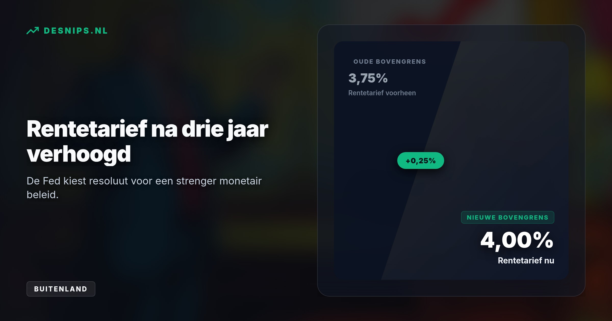 Voorzitter Kevin Warsh verhoogt de rente met 0,25 procentpunt. Ondanks Trumps druk kiest de centrale bank unaniem voor prijsstabiliteit om de inflatie van 3,4% te bestrijden.