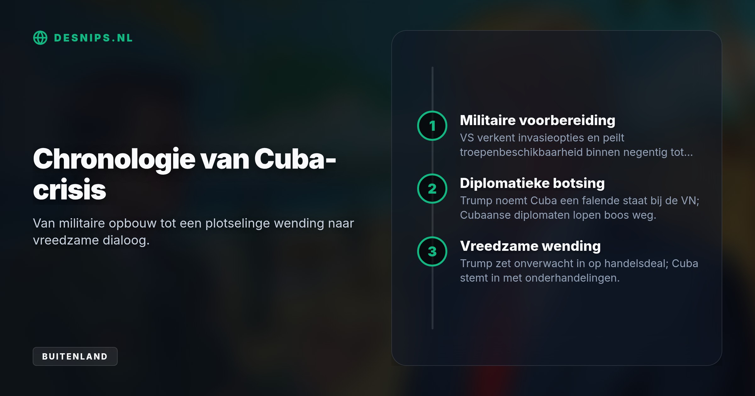 Hoewel de VS troepen standby zetten en de spanningen oplopen, verwacht Trump een handelsdeal en acht hij militair ingrijpen onnodig. Cuba staat open voor dialoog.