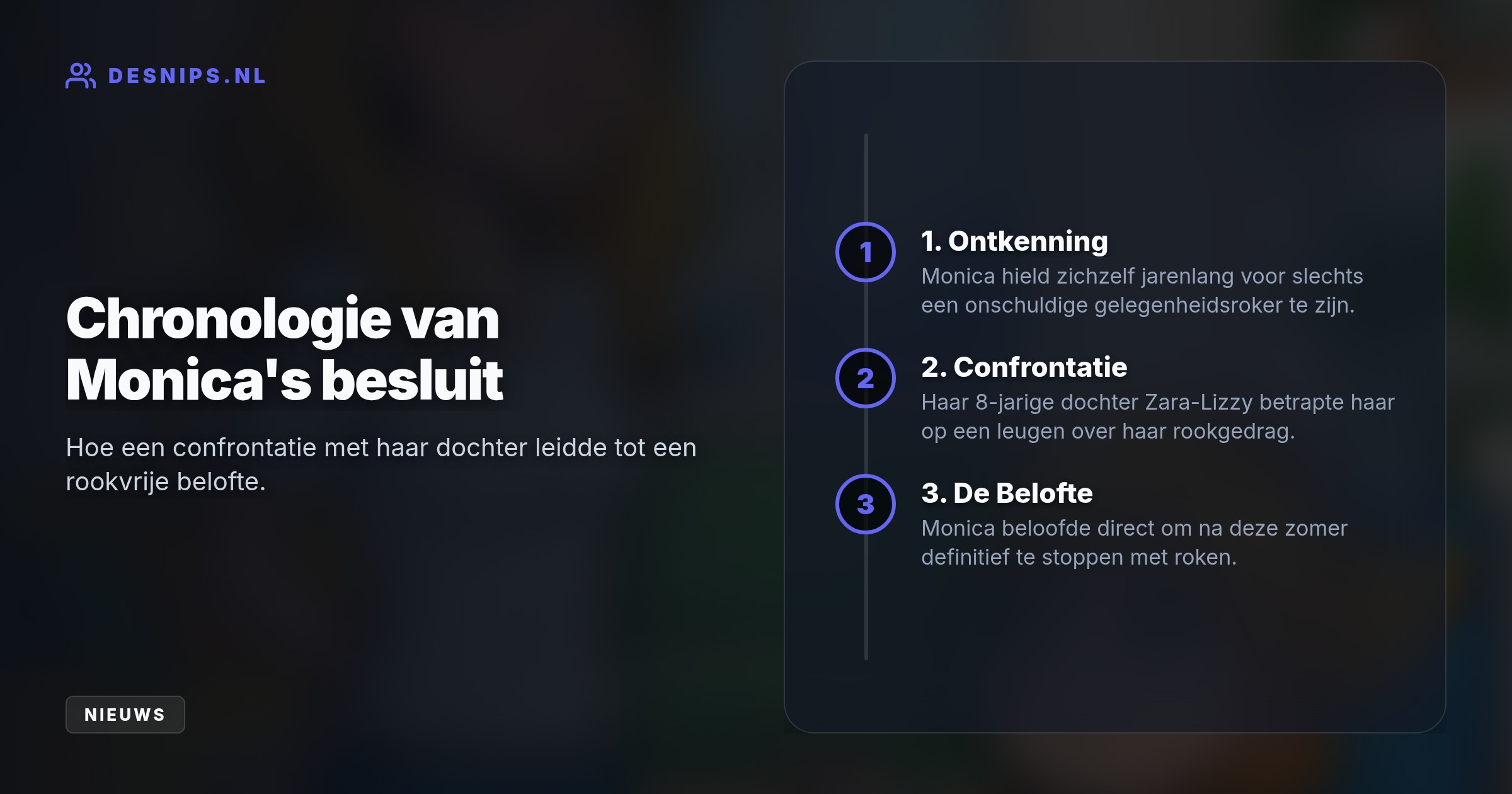 De 31-jarige presentatrice wilde haar verslaving verbergen, maar haar 8-jarige dochter Zara-Lizzy confronteerde haar direct. Longarts Wanda de Kanter noemt haar besluit 'fantastisch'.