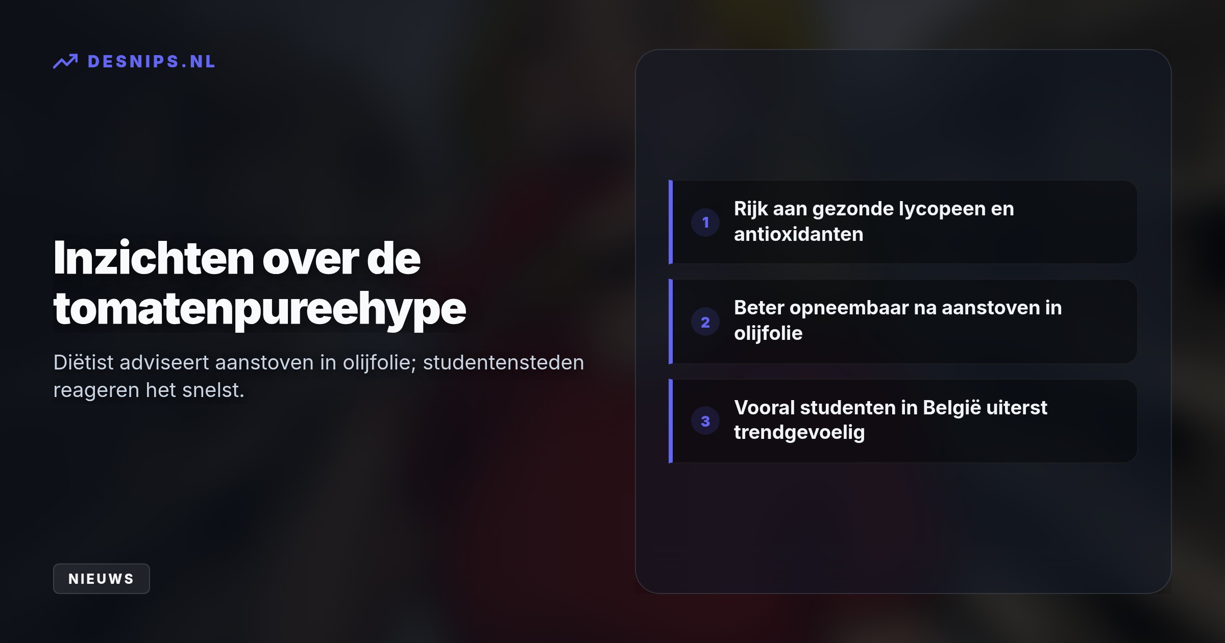 De influencer at in een video tomatenpuree rechtstreeks uit de tube. Volgers in Nederland en België bootsen de goedkope, maar volgens diëtisten gezonde snack massaal na.