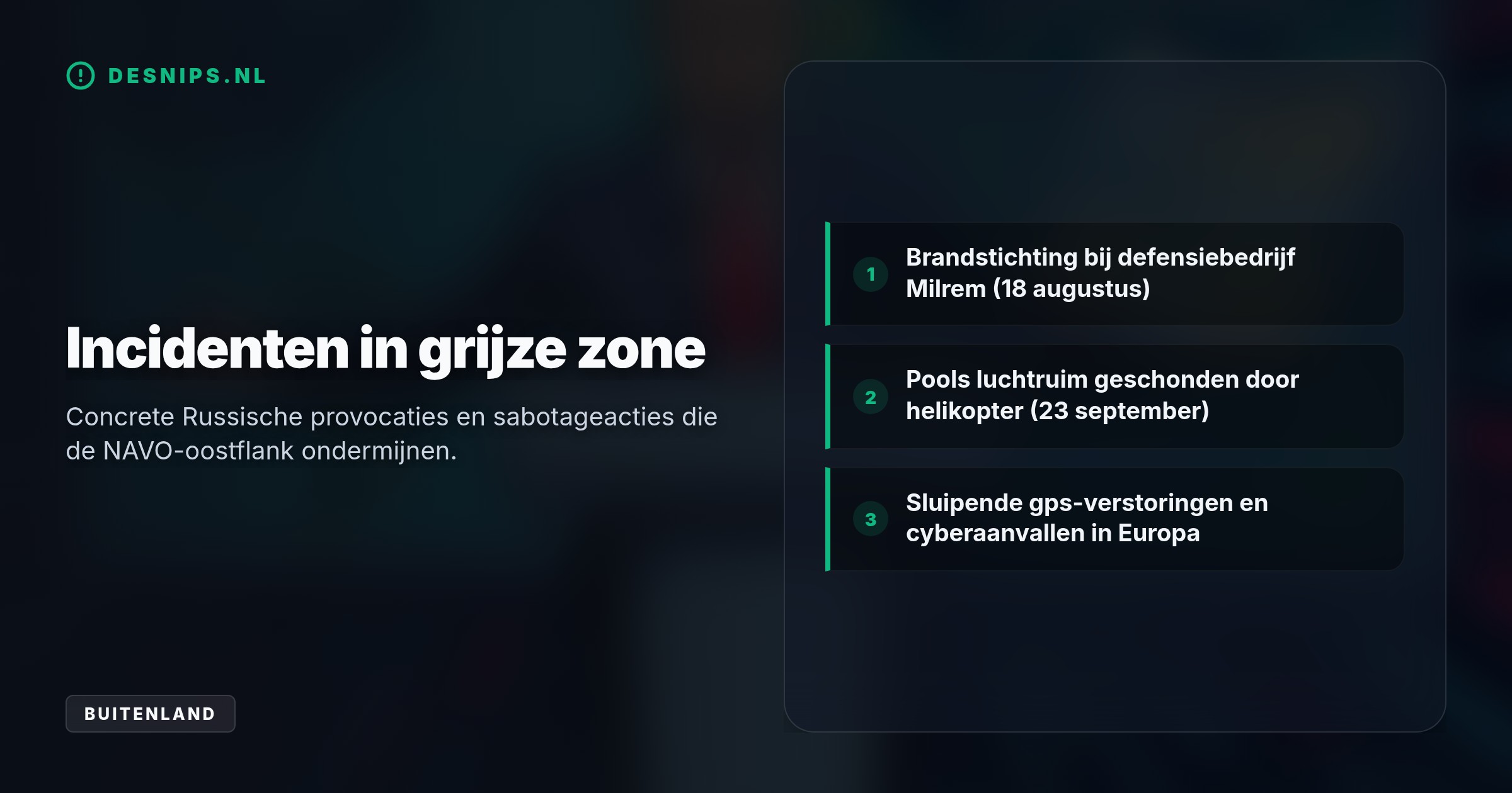 Hoewel Rusland militaire acties uitsluit, waarschuwt Estland dat Moskou via cyberaanvallen en sabotage een sluipende oorlog voert om Europa te ontregelen.