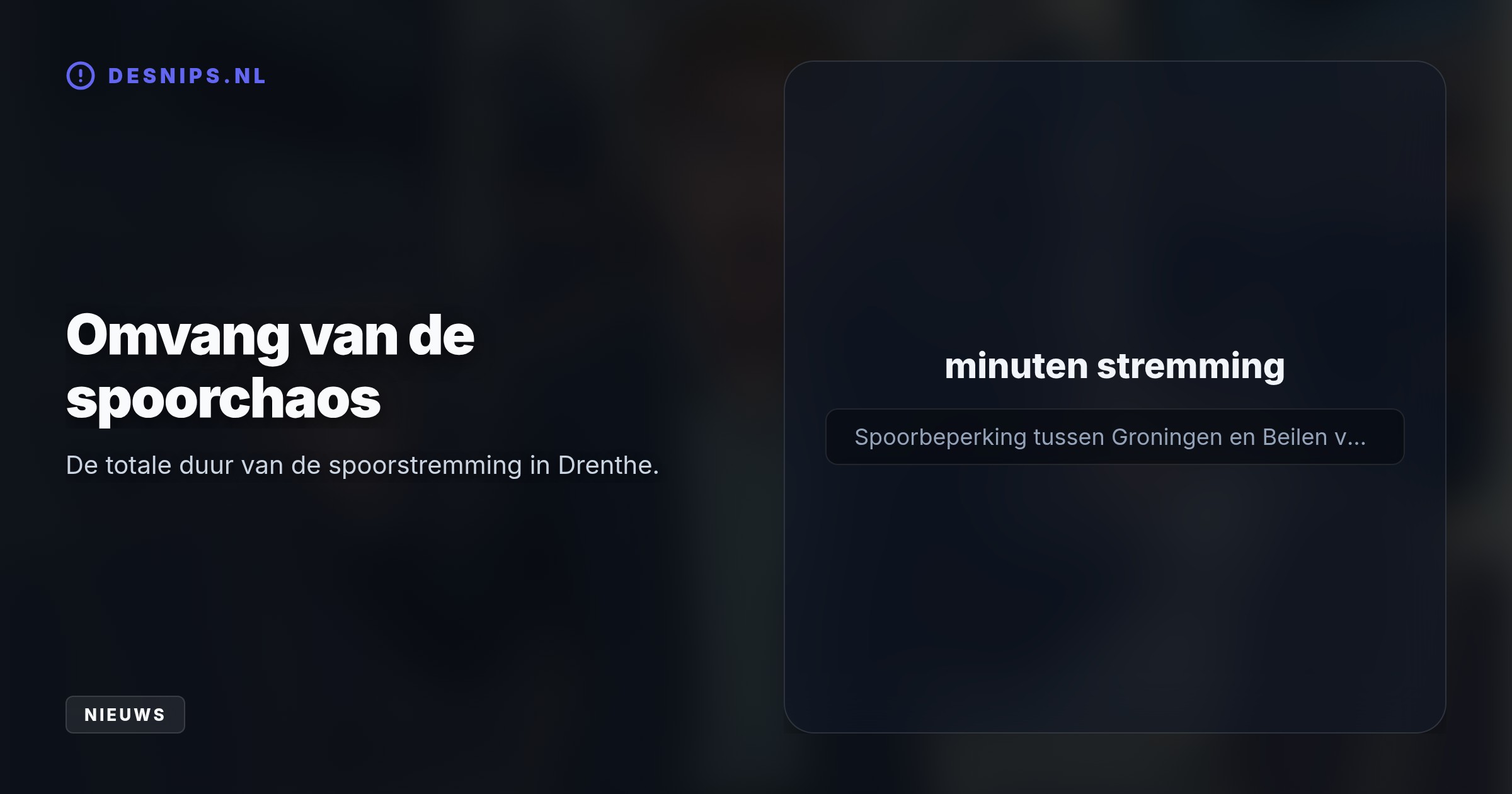 Na een dreiging rond 23:30 uur ontruimde de politie het station en hield de verdachte aan. Door het urenlange explosievenonderzoek lag het treinverkeer in Drenthe tot 02:30 uur volledig stil.