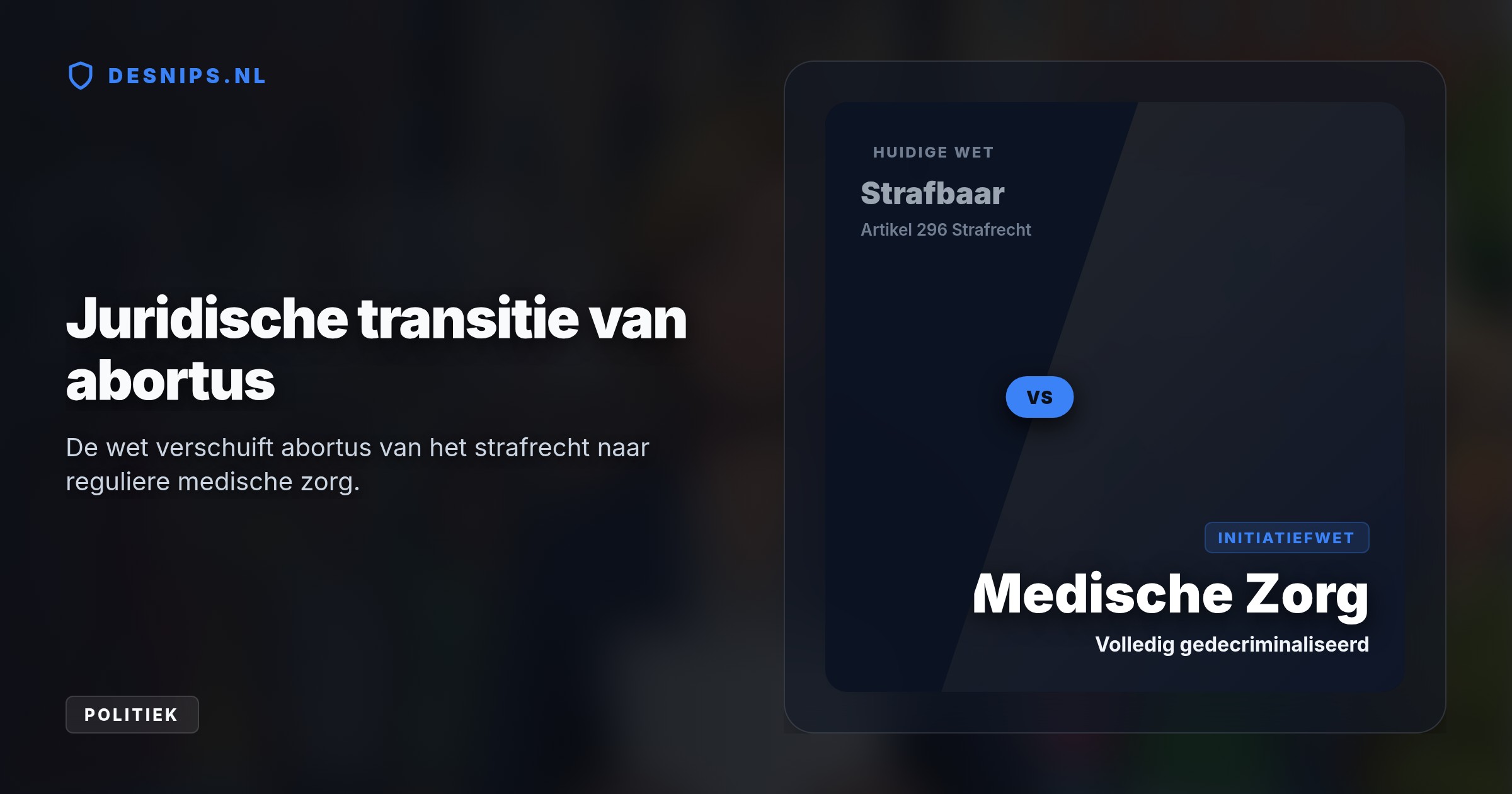 Kamerlid Lisa Vliegenthart wil de koppeling met Artikel 296 doorbreken. Terwijl Dolle Mina maandag protesteert, ligt het thema gevoelig na een SGP-breekpunt in de begrotingsonderhandelingen.