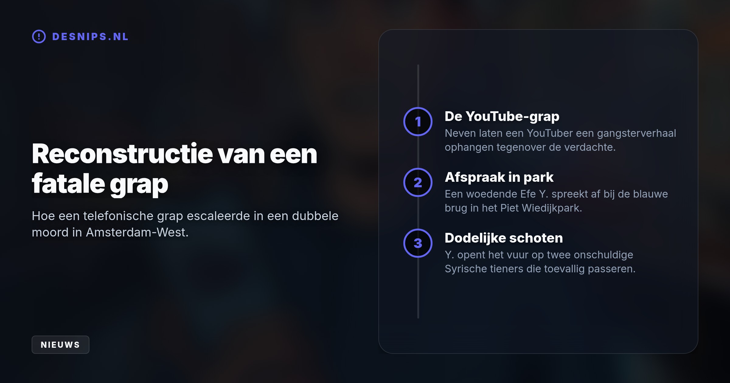 De 25-jarige Efe Y. schoot op nieuwjaarsdag twee onschuldige jongens dood in Amsterdam. Hij beweert ontoerekeningsvatbaar te zijn, hoewel zijn advocaat claimt dat hij bij zijn oma was.