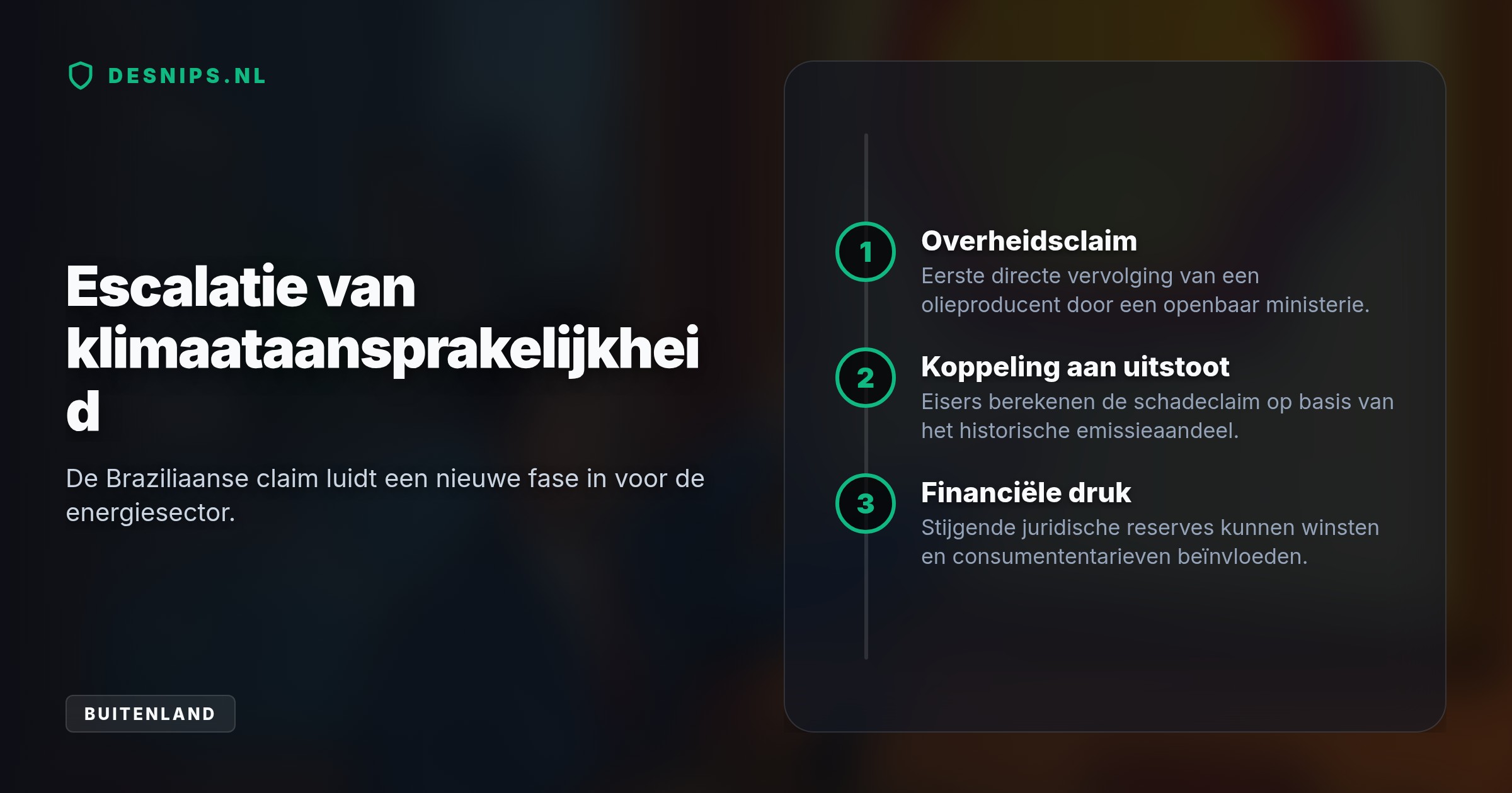 Aanklagers eisen een vergoeding naar rato van Shells geschatte historische CO2-uitstoot na verwoestende rampen, wat een wereldwijd juridisch precedent schept voor de energiesector.