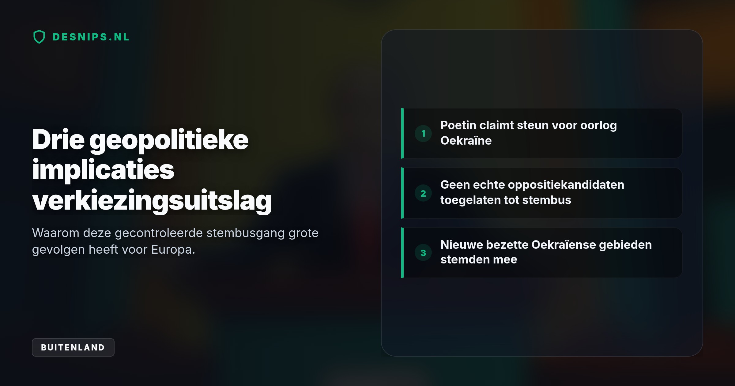 De regeringspartij consolideert haar macht in een streng gecontroleerde stembusgang om te veinzen dat er brede steun is voor de voortzetting van de oorlog in Oekraïne.