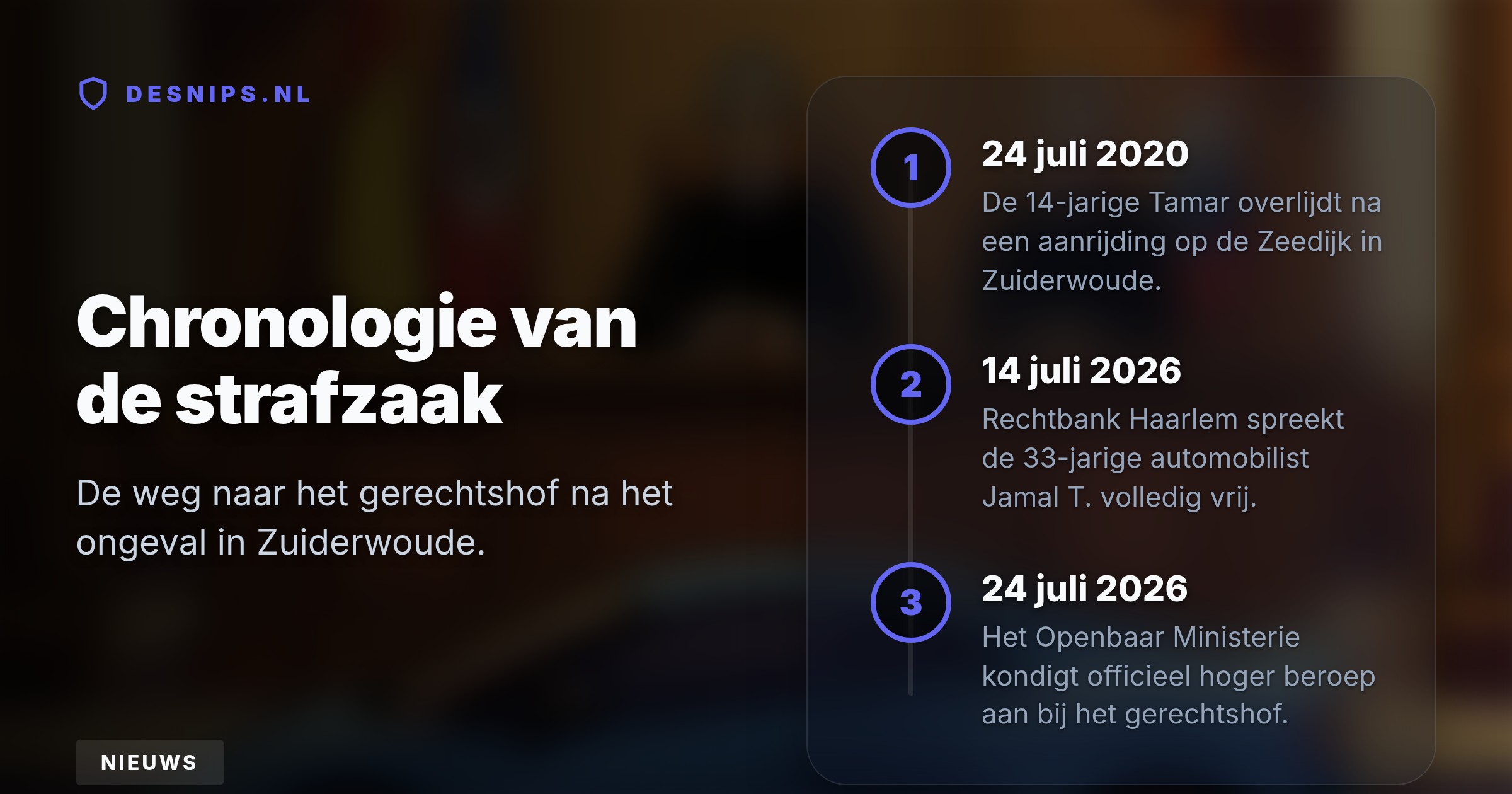 Justitie accepteert de Haarlemse vrijspraak van de doorrijder absoluut niet en eist na een strijd van 6 jaar alsnog gerechtigheid bij het gerechtshof.