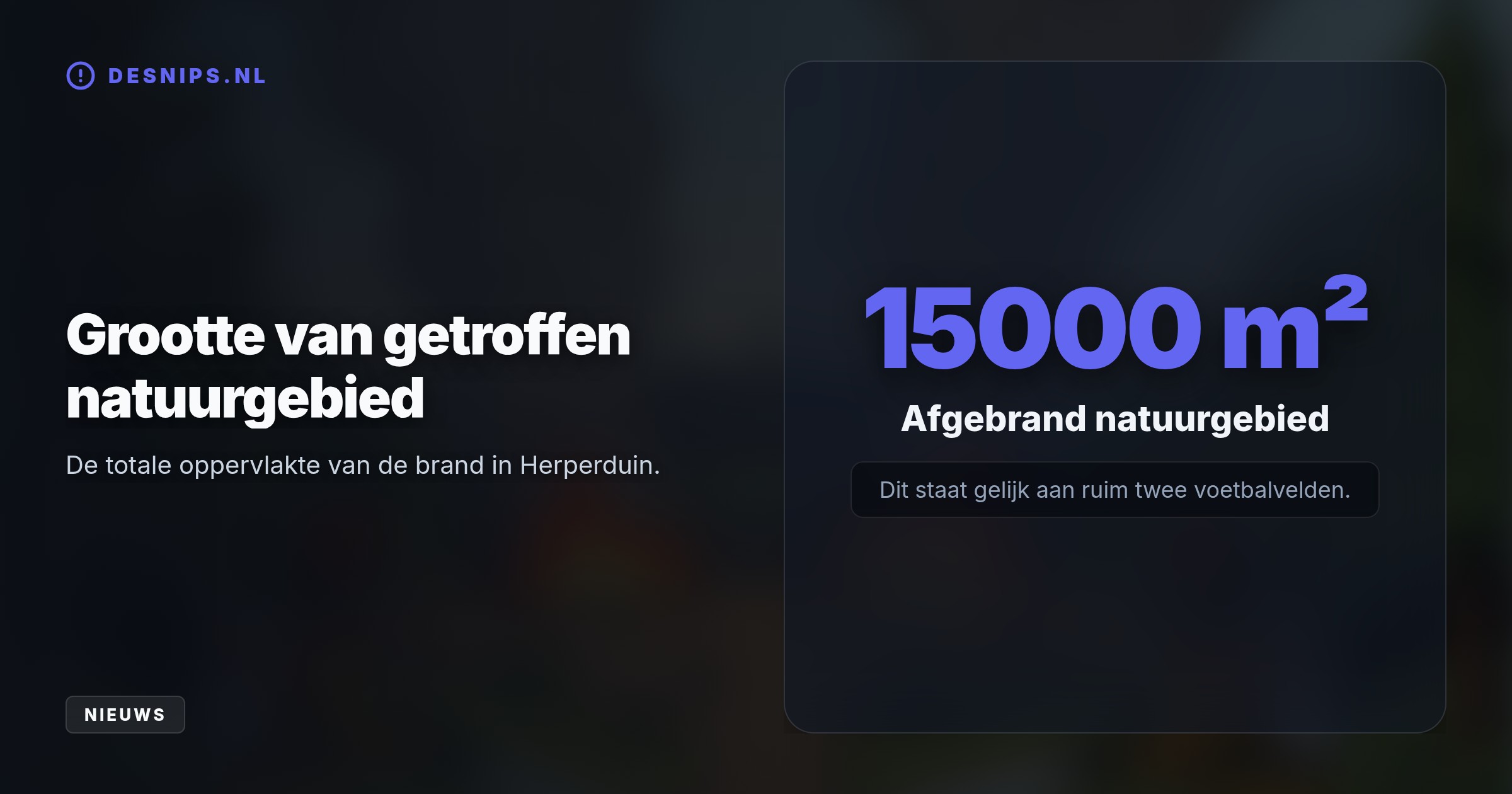 Het vuur brak zondagochtend vroeg uit in de buurt van de Domineeshoef in Herperduin. De brandweer wist verdere uitbreiding snel te stoppen, maar blijft nog uren bezig met nablussen.
