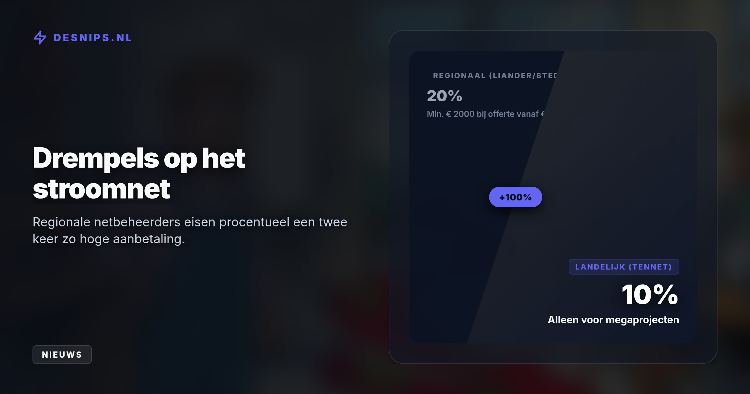Om spookaanvragen te weren eisen Liander, Stedin en TenneT tot 20% aanbetaling. Brancheorganisaties sturen een brandbrief naar de ACM omdat kleine bedrijven deze tonnen niet kunnen betalen.