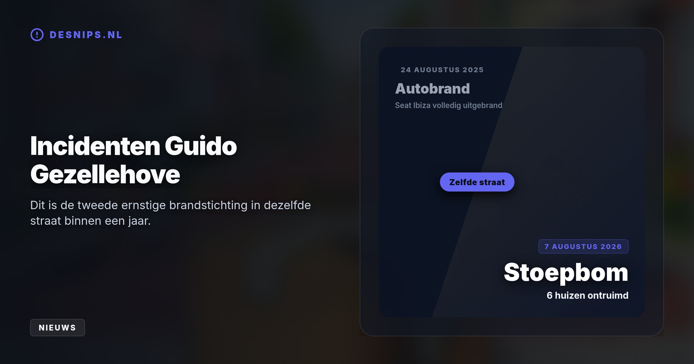 In de wijk Galecop moesten zes gezinnen vroeg hun huis uit na de vondst van een brandbom op een stoep. De politie onderzoekt of er een link is met een eerdere autobrand in dezelfde straat.