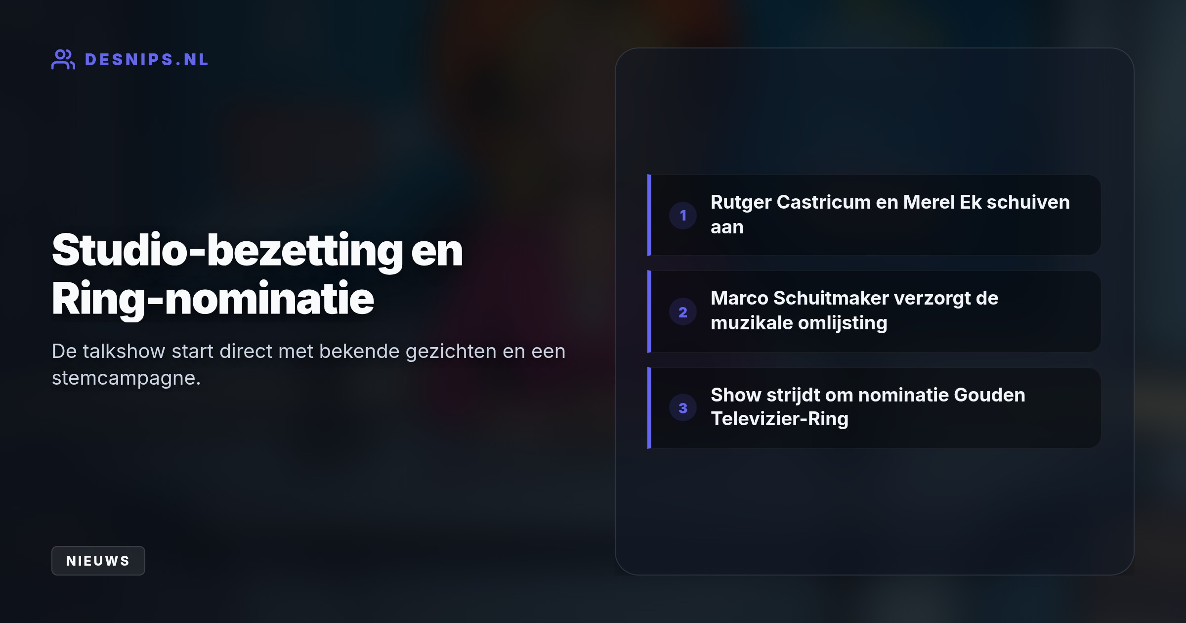 Samen met vaste gasten analyseert de presentatrice live de sport en actualiteit, ondanks eerdere geruchten over een latere startdatum.