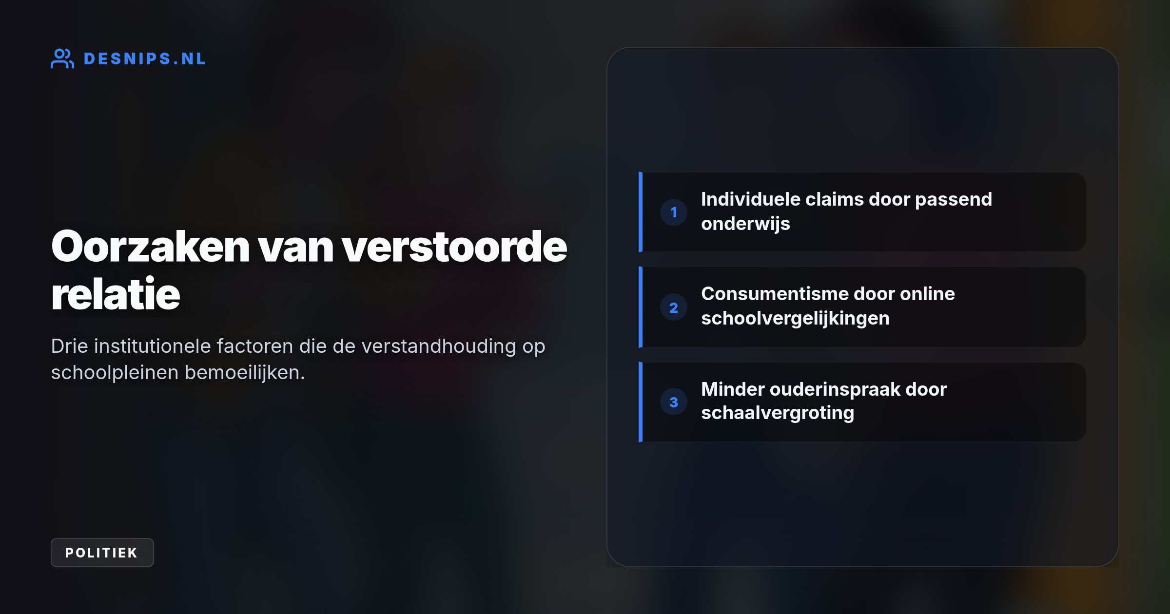 Onduidelijke wetten over passend onderwijs dwingen ouders in de rol van eisende klant, wat zorgt voor escalerende conflicten. De Onderwijsraad eist dat nieuwe regels de schoolgemeenschap herstellen.
