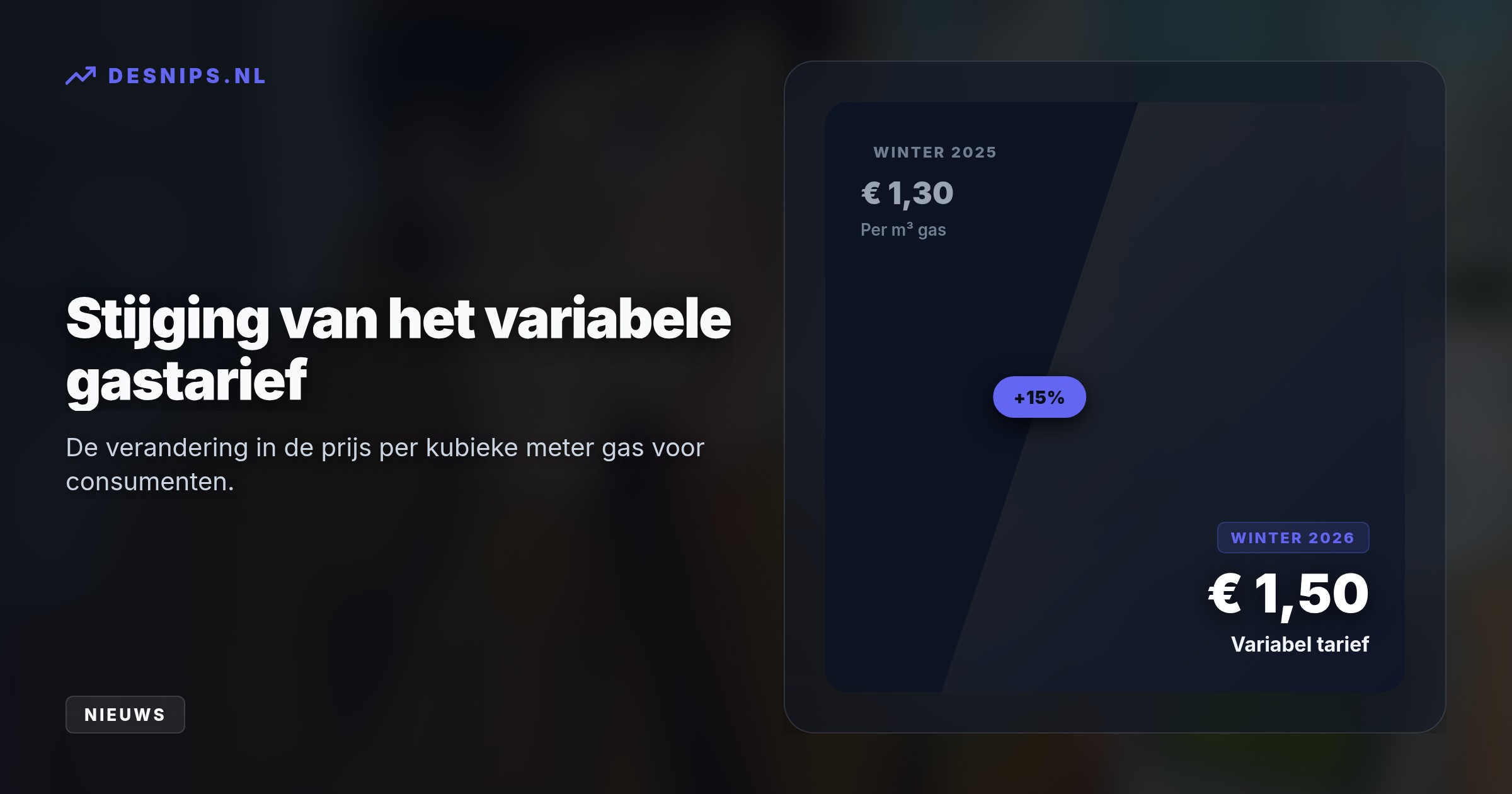 Door geopolitieke onrust stijgt het gastarief naar 1,50 euro per m³, terwijl onze gasreserves met een vulgraad van slechts 61% historisch laag zijn.
