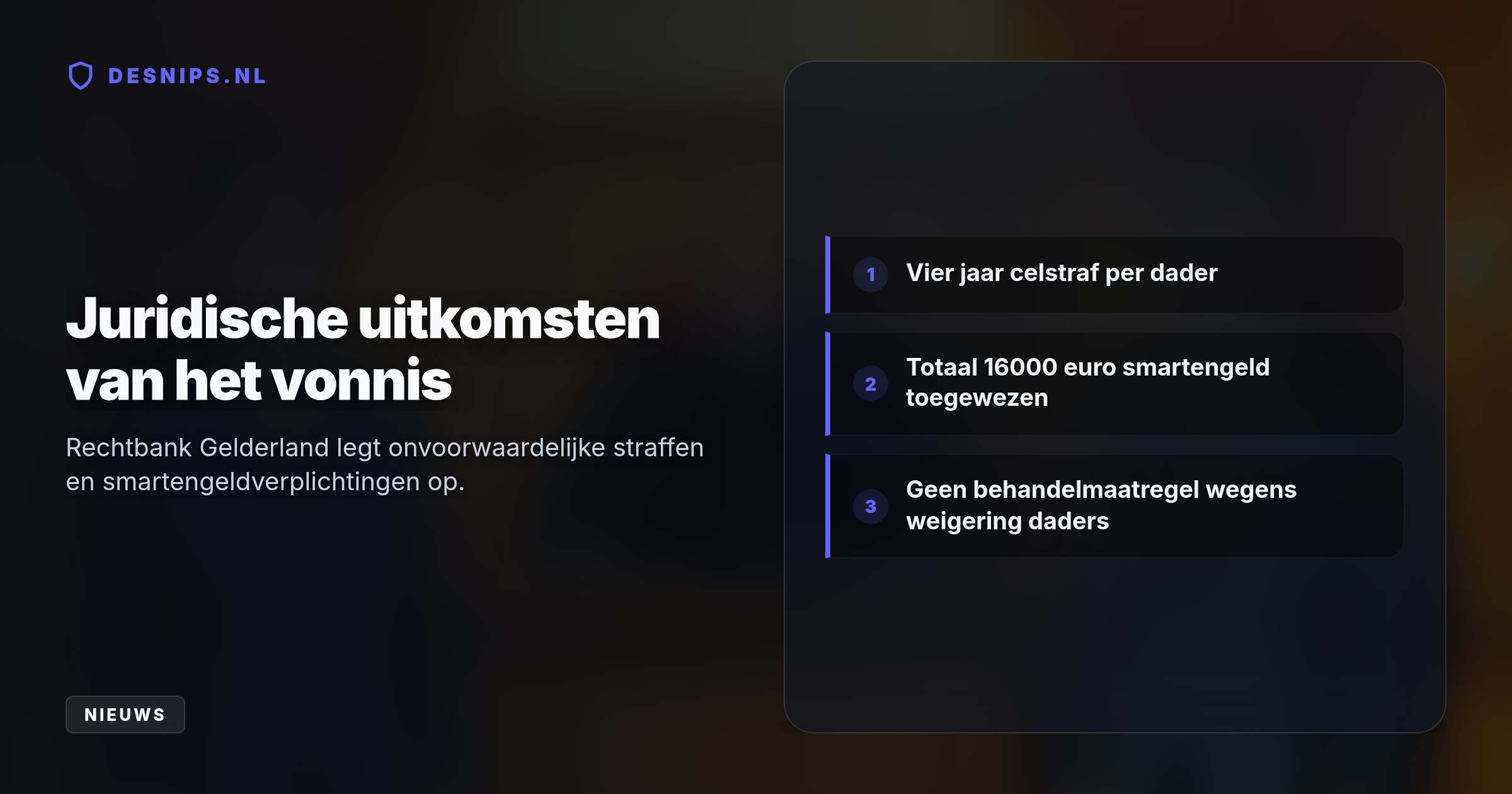 De rechtbank Gelderland verwierp het verweer van vrijwilligheid mede door letsel en getuigenis van een taxichauffeur. Beide daders kregen vier jaar celstraf.