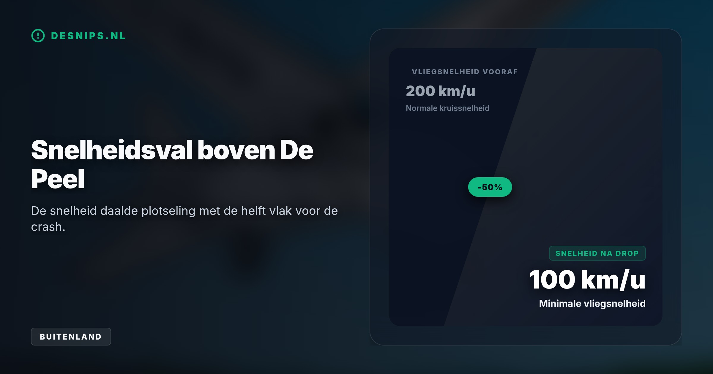 De Cessna van Vliegschool Hilversum verloor boven De Peel plotseling de helft van zijn snelheid en stortte na scherpe bochten neer in Gerderath. De vliegschool heeft alle vluchten gestaakt.