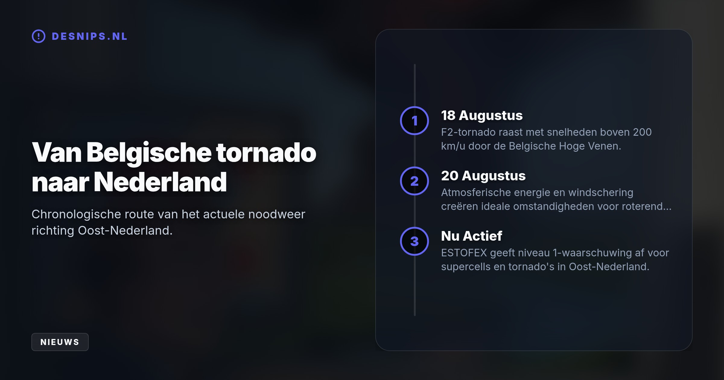 Door een onstabiele cocktail van windschering en atmosferische energie kunnen buien om hun as gaan tollen. ESTOFEX geeft daarom nu waarschuwingsniveau 1 af.