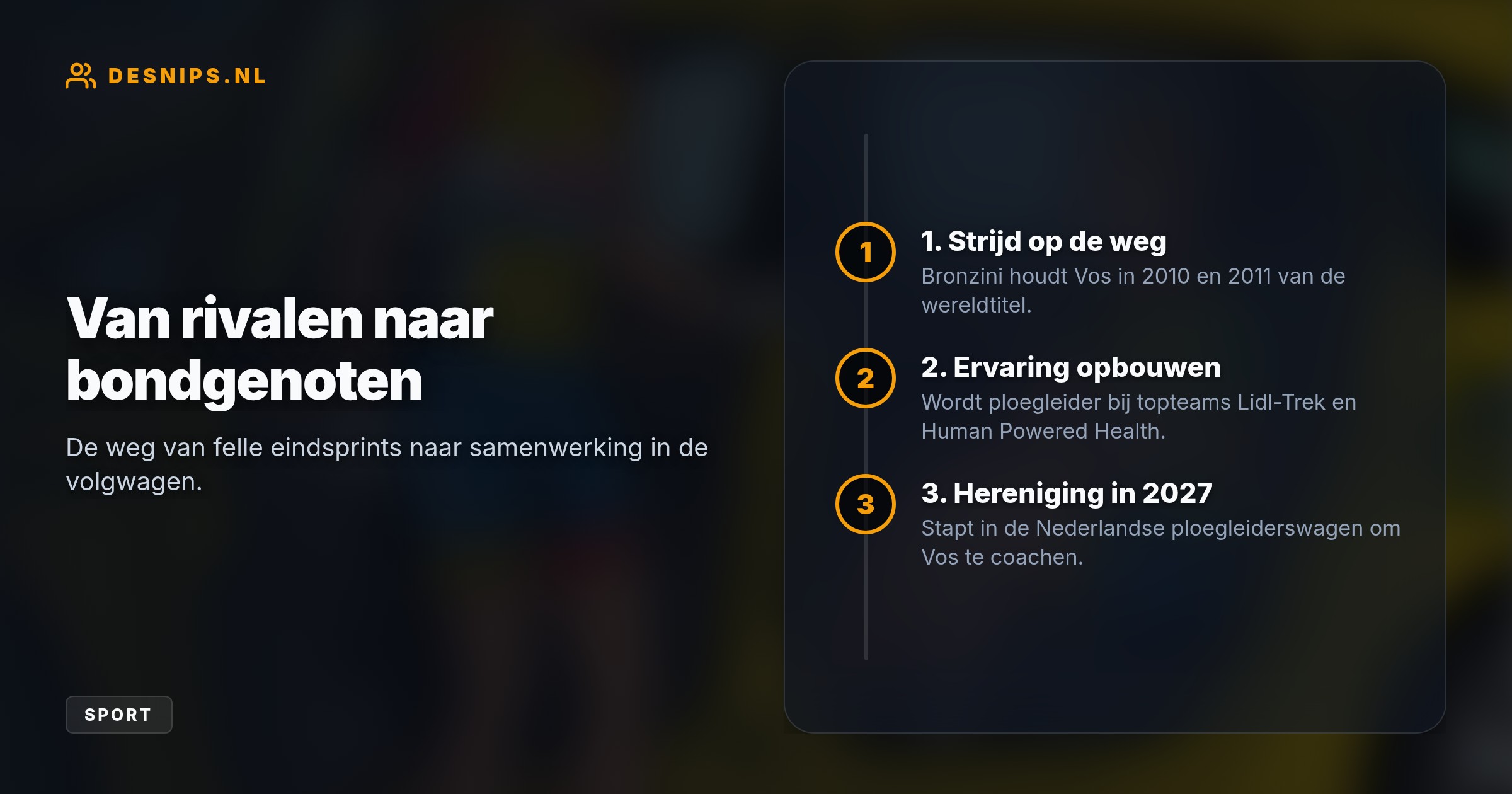 De tweevoudig Italiaans wereldkampioene gaat bij Visma | Lease a Bike de tactische ontwikkeling van jonge talenten leiden en haar oude rivaal Vos naar nieuwe successen loodsen.
