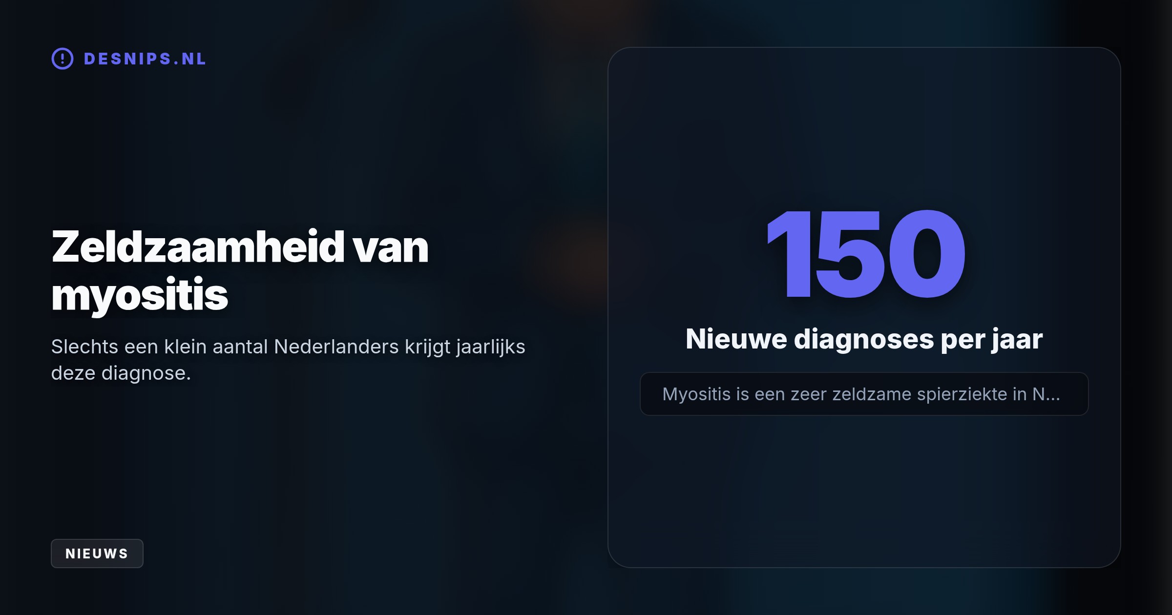 De 65-jarige zanger kampt al twee jaar met deze auto-immuunziekte, waarbij het afweersysteem eigen spieren aanvalt. Hij focust nu volledig op zijn herstel.