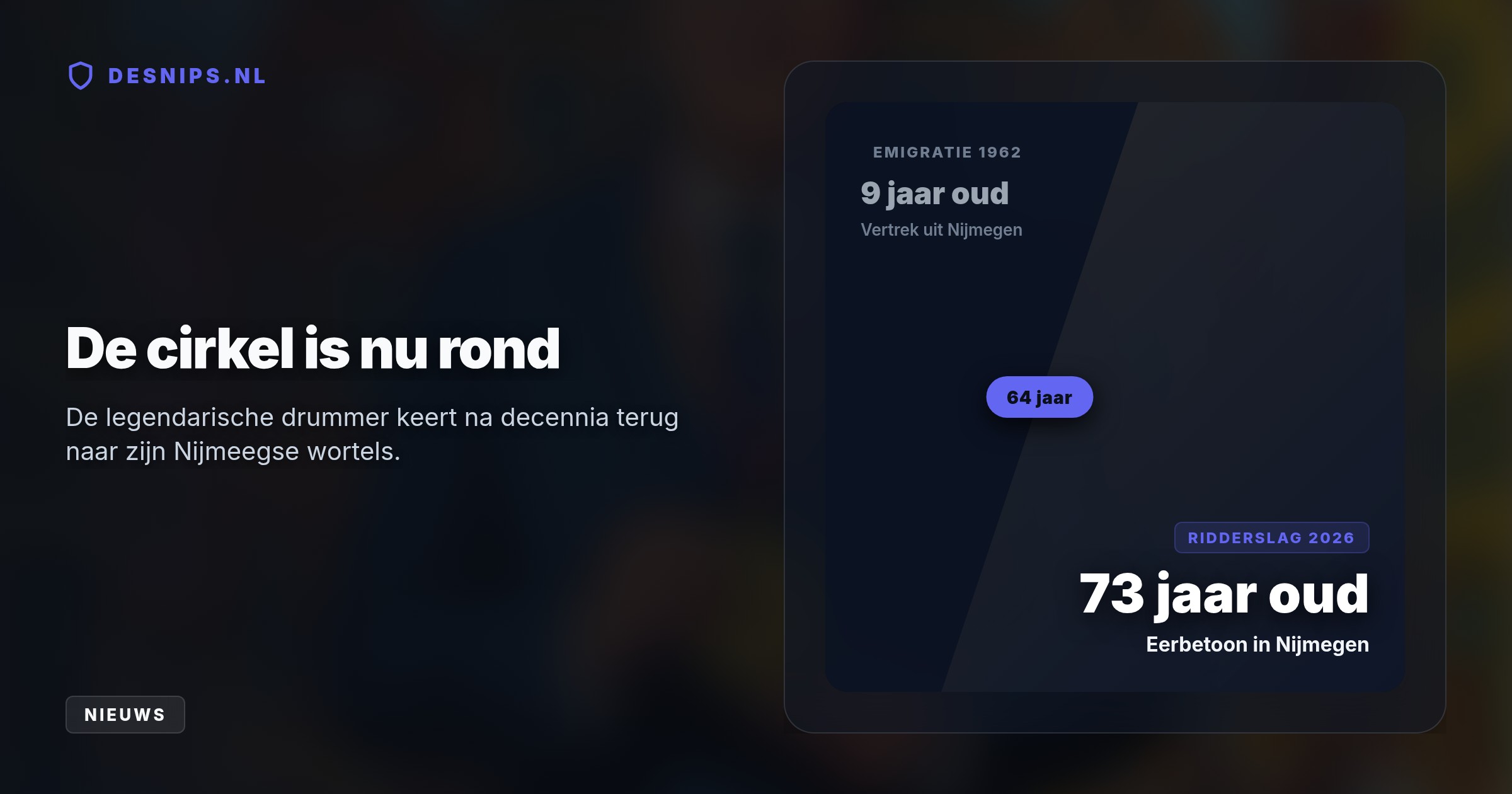 De 73-jarige medeoprichter van rockband Van Halen ontving de prestigieuze onderscheiding in Nijmegen, de stad waar hij opgroeide, na een aanvraag door zijn Nederlandse nicht.