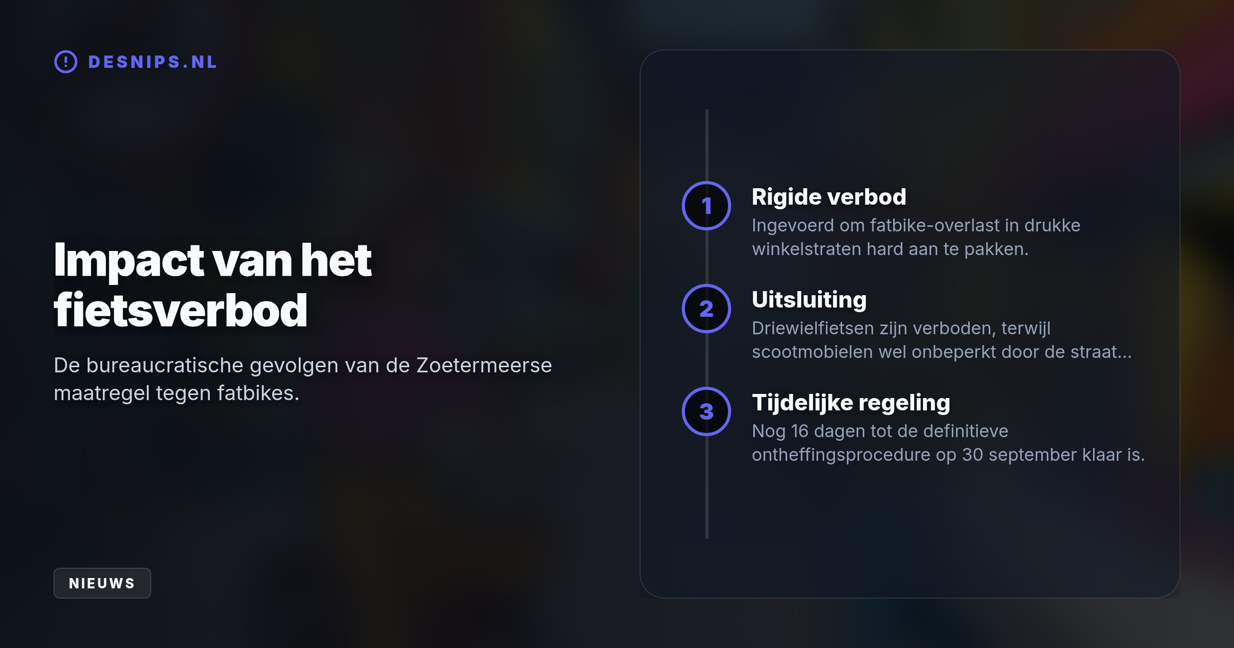 Terwijl scootmobielen welkom zijn, weert Zoetermeer driewielfietsen van mindervaliden uit winkelstraten. Ontheffingen gelden bovendien enkel op krappe tijdstippen.