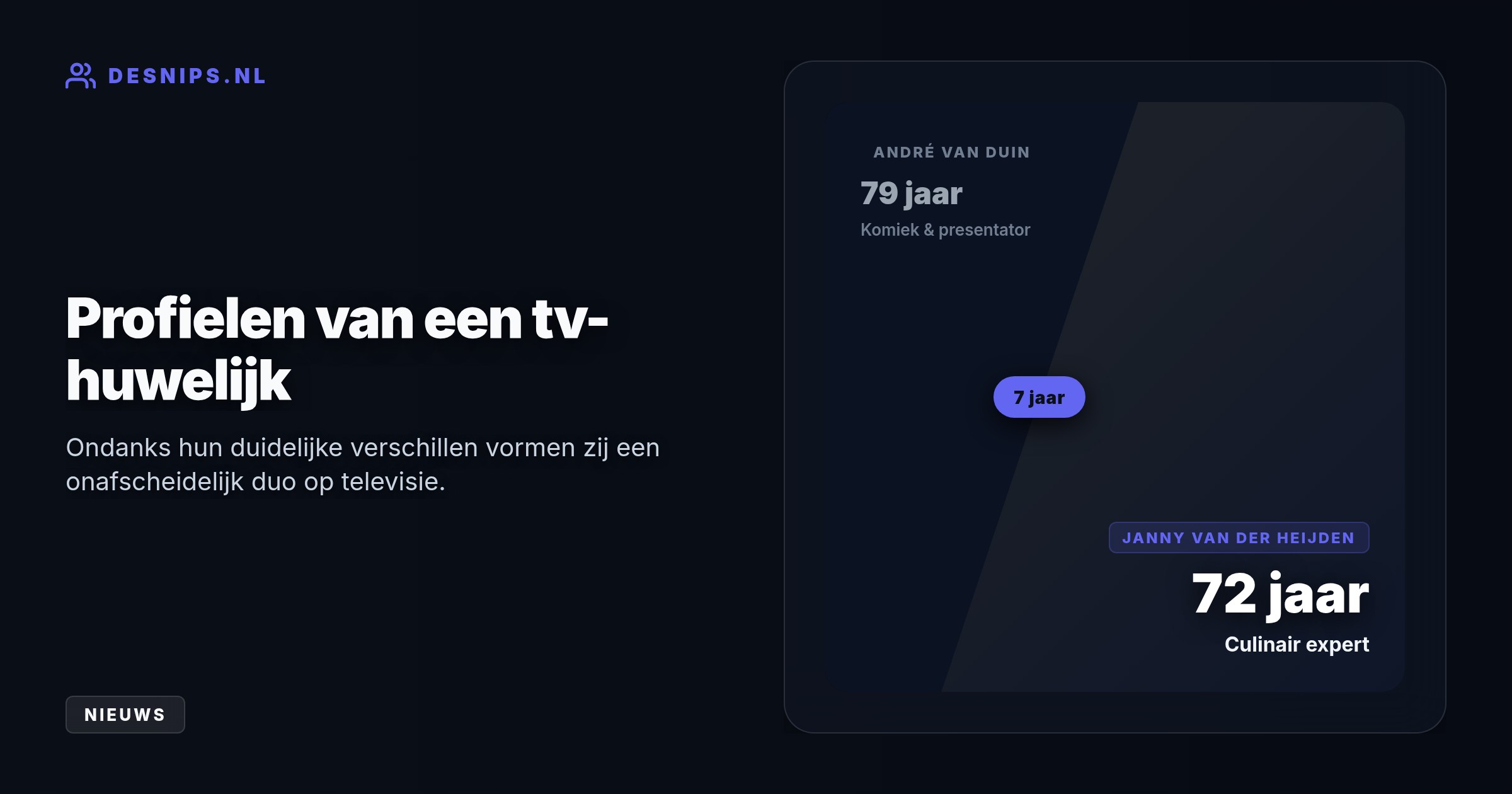 Hoewel de twee in alles verschillen, scoort hun tv-huwelijk de ene hit na de andere. Volgens Van Duin biedt hun lichte afleiding precies waar het publiek nu naar snakt.