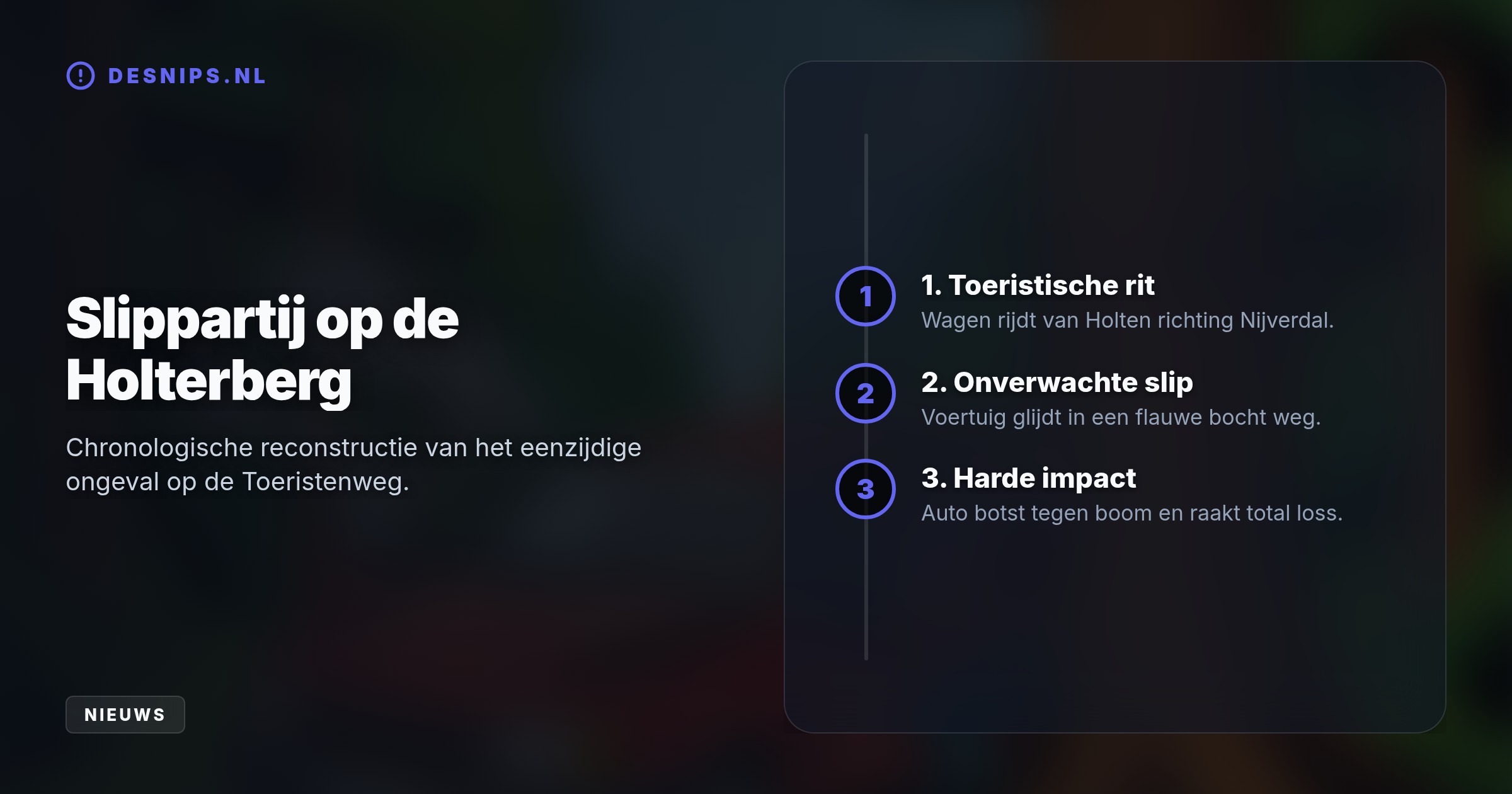Een man en vrouw raakten gewond toen hun auto in een flauwe bocht slipte en hard tegen een boom botste. Beide slachtoffers zijn naar het ziekenhuis gebracht.