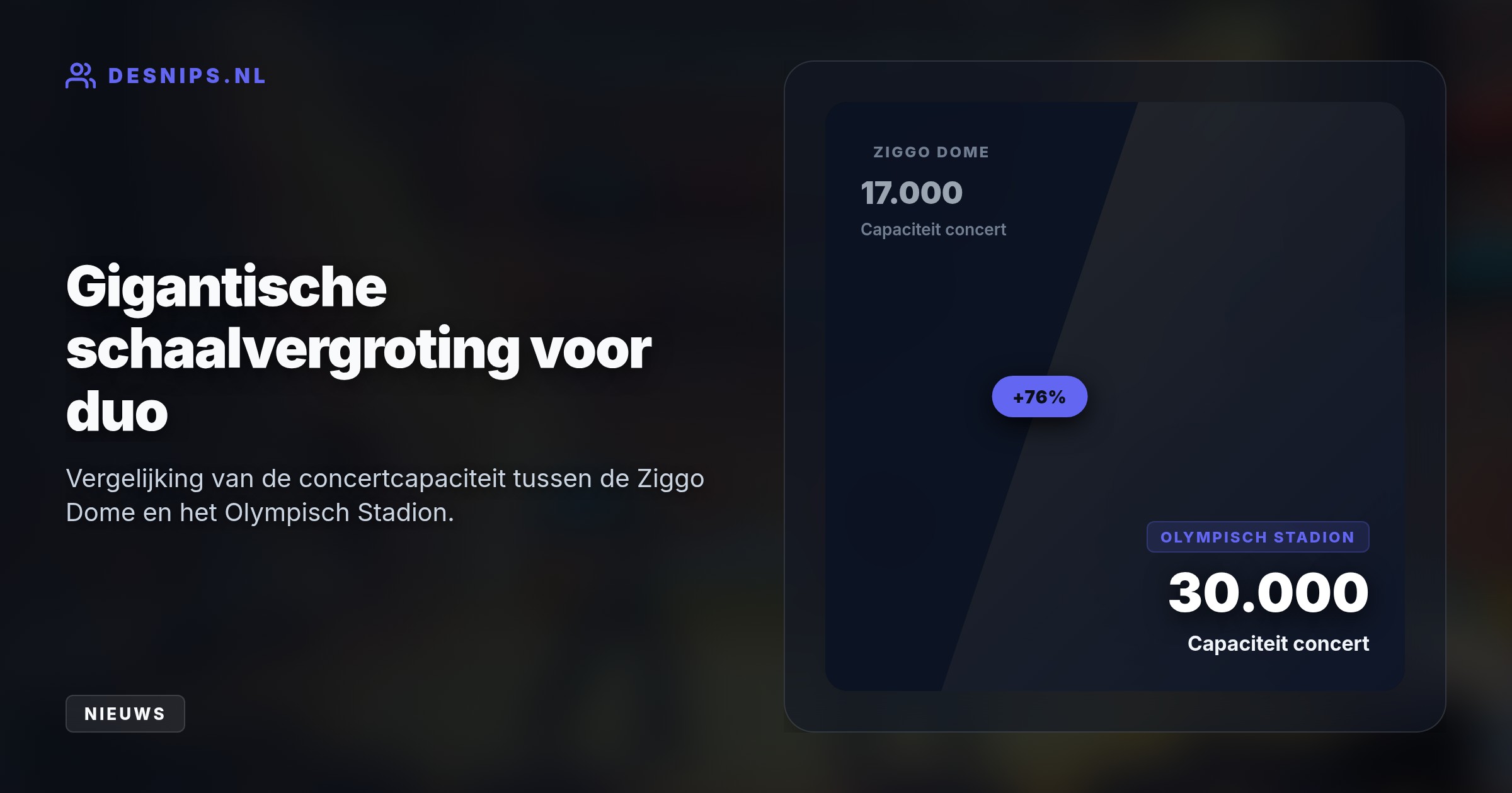 Het herenigde duo viert hun comeback met dertigduizend fans op 19 juni 2027. De kaartverkoop voor de spectaculaire stadion-show start aanstaande vrijdag om 10:00 uur.