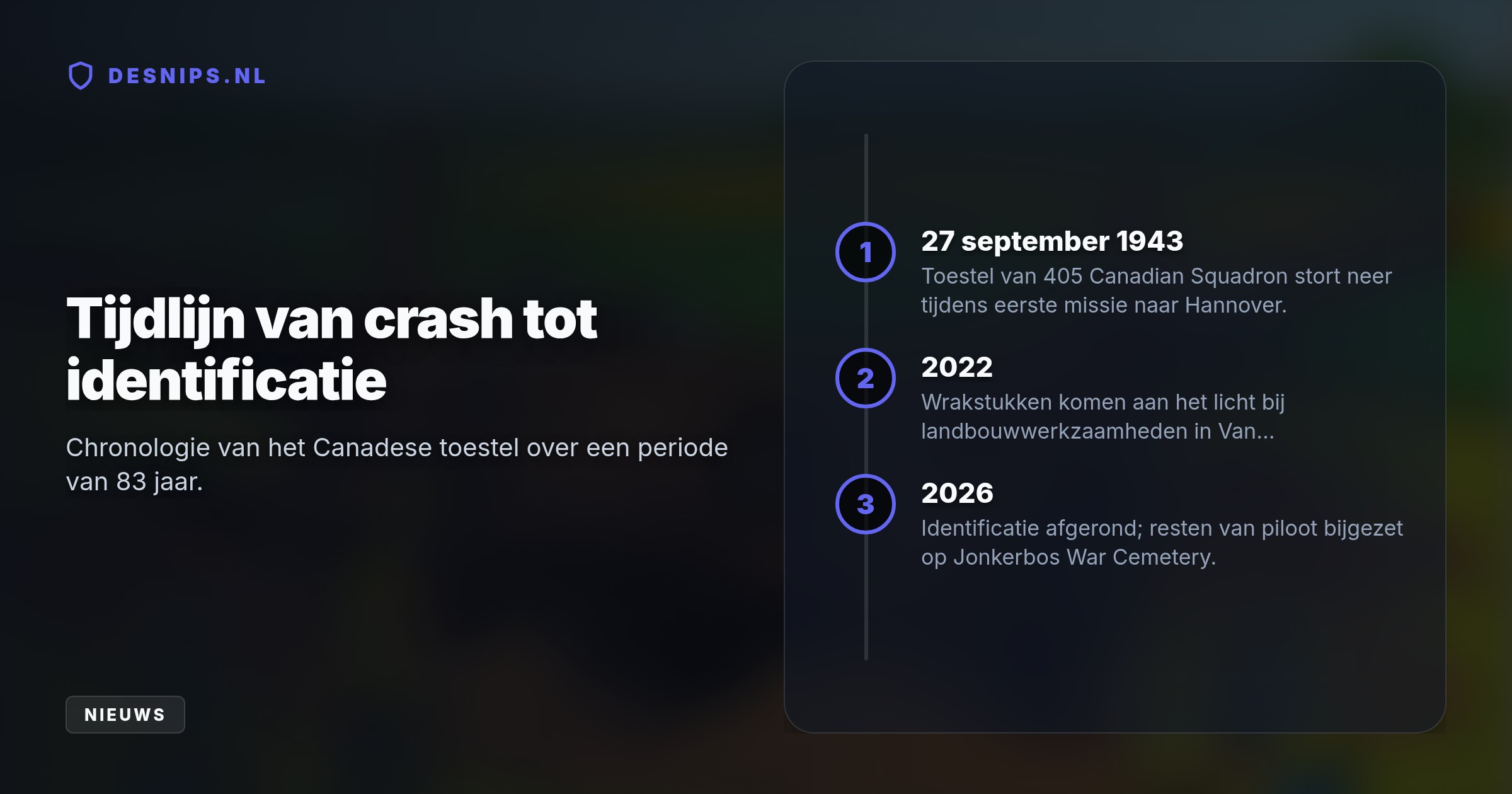 Het toestel werd op zijn allereerste missie neergeschoten door een Duitse nachtjager. Na meer dan tachtig jaar zijn de bommenwerper en alle zeven vermiste bemanningsleden geïdentificeerd.