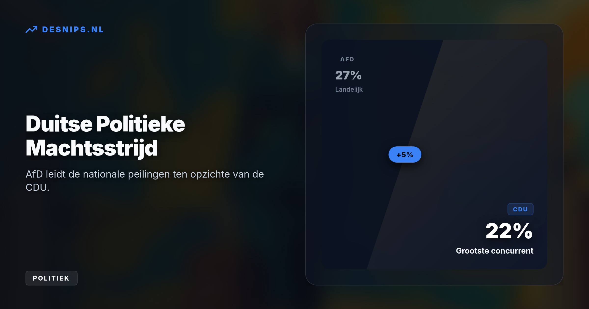 Partijleider Alice Weidel kondigt radicale 'Dexit'-plannen aan ter bescherming tegen economische verarming, terwijl de partij landelijk leidt met 27 procent in de peilingen.