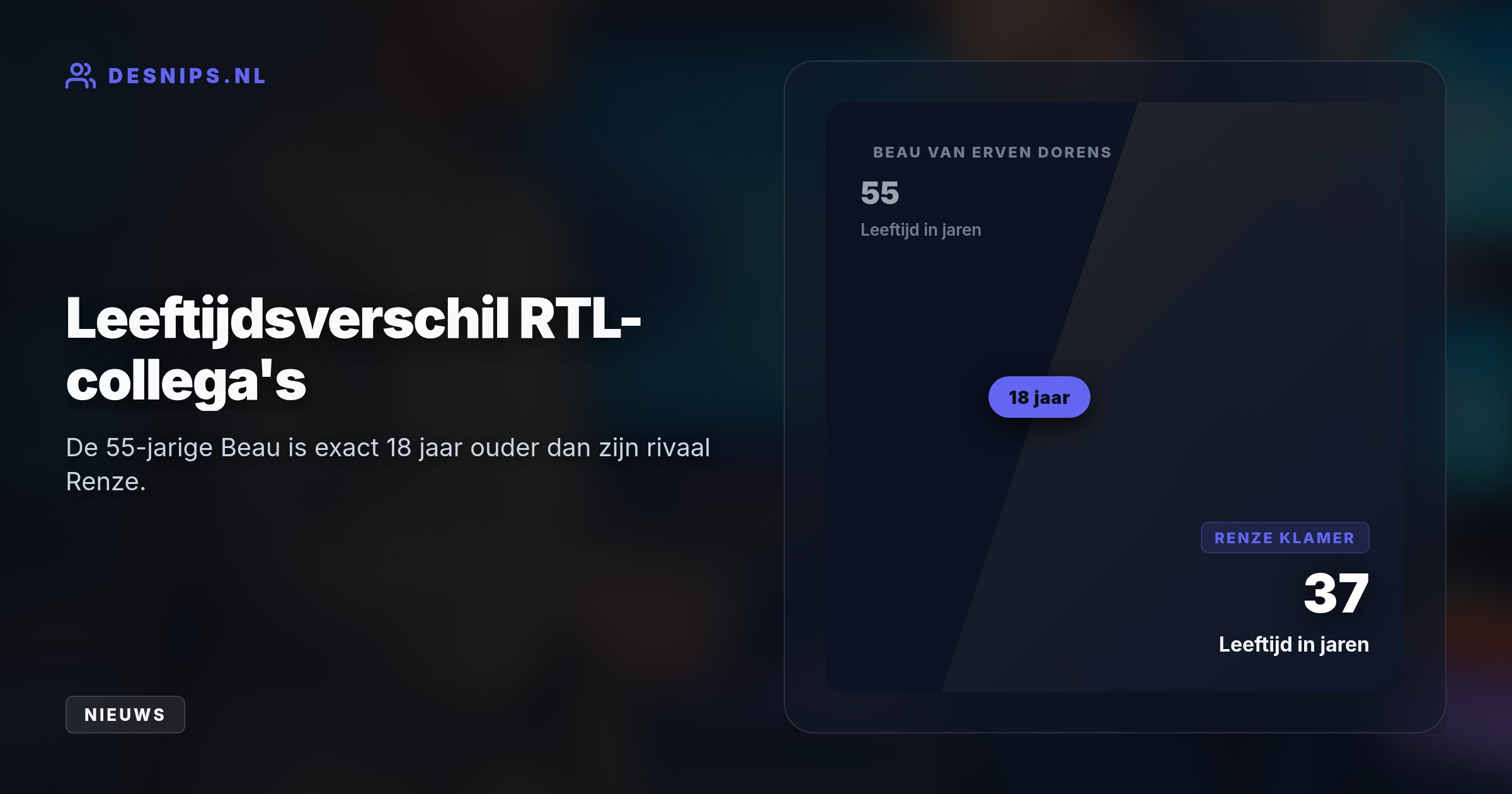 Na tien dagen woede over het stoppen van 'RTL Tonight' trekt Beau publiekelijk het boetekleed aan. Live op Joe wenst hij Renze succes met zijn vanavond startende talkshow.