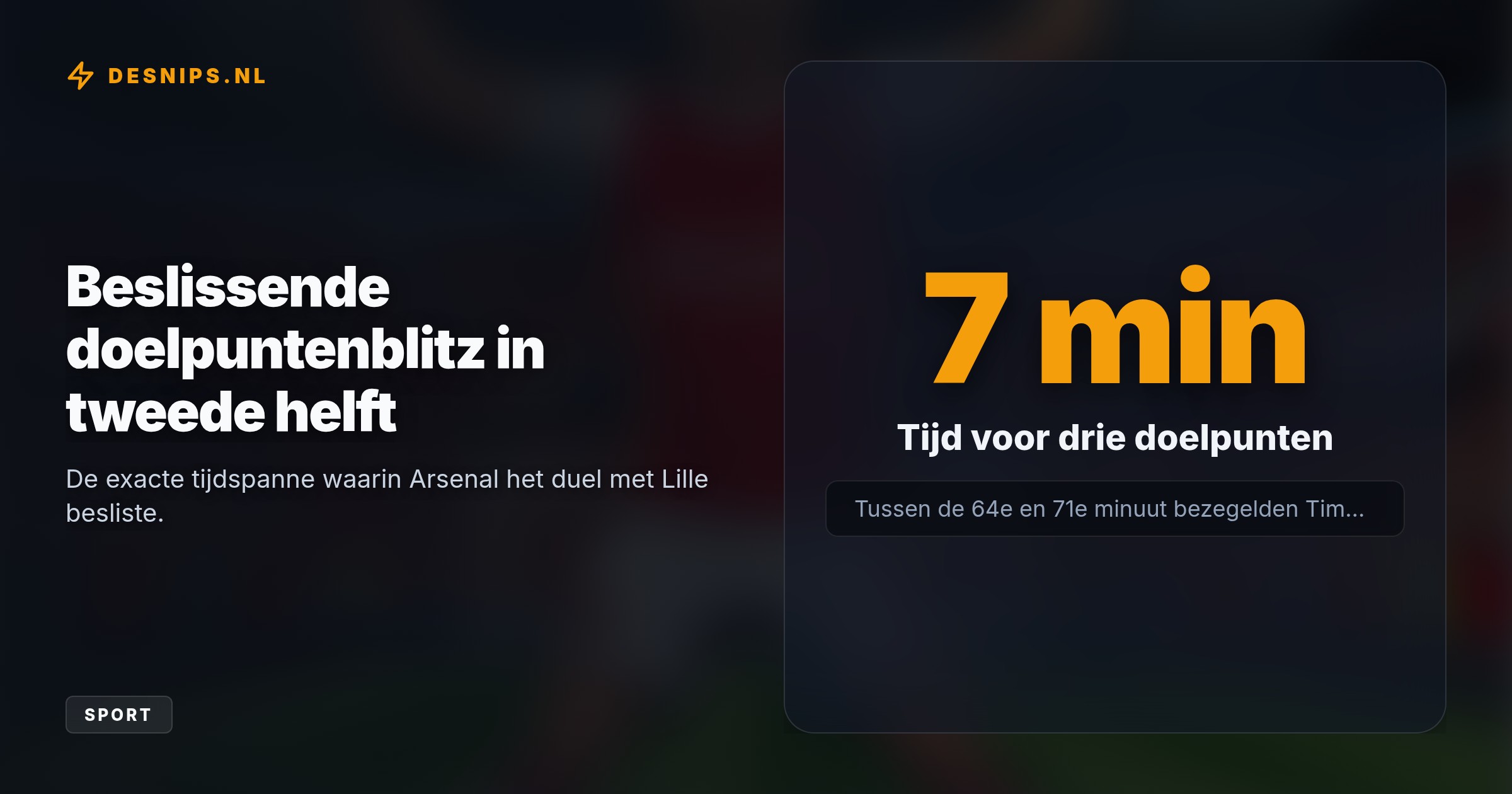 In het Emirates Stadium brak Timber in de 64e minuut de ban met een beheerste wipbal. Binnen zeven minuten tilden Eze en Saka de score naar een overtuigende 3-0 zege op Lille.