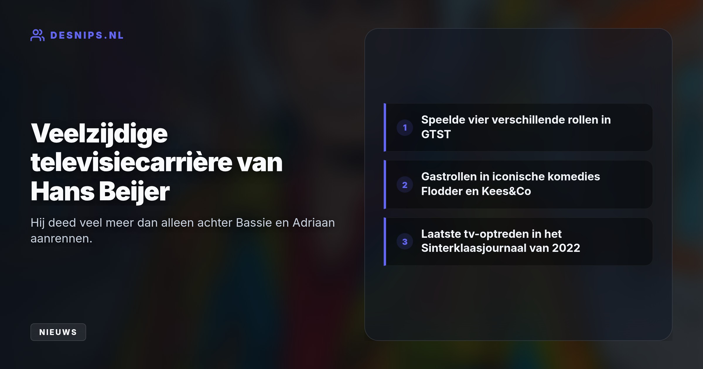 De acteur achter de iconische, altijd onfortuinlijke boef B100 is overleden. Zijn naasten hebben deze week in besloten kring afscheid van hem genomen.