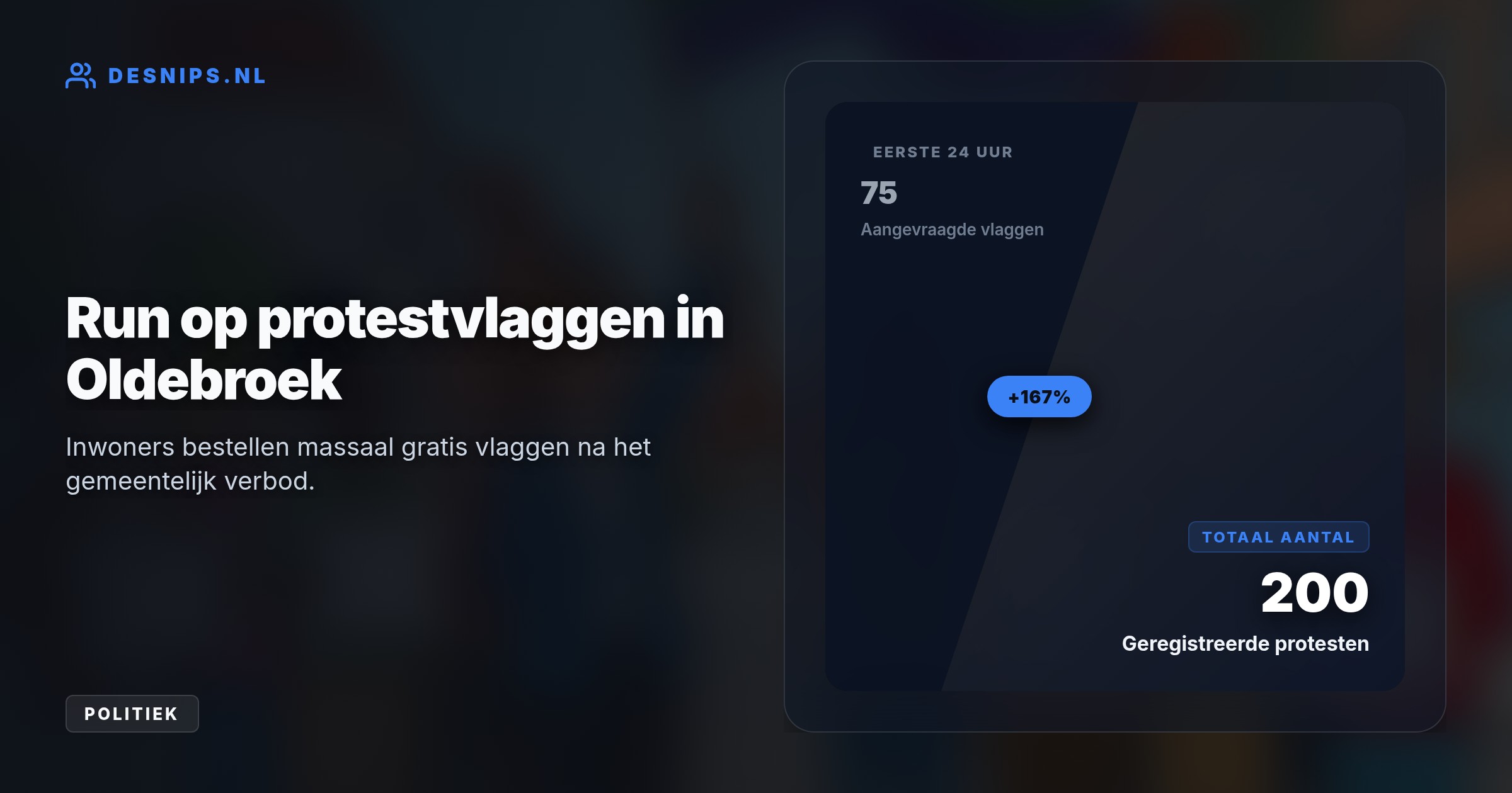 Nadat de nieuwe conservatieve coalitie het diversiteitsbeleid schrapte, steunt burgemeester Tanja Haseloop-Amsing een burgerinitiatief om op zaterdag 10 oktober alsnog te vlaggen.