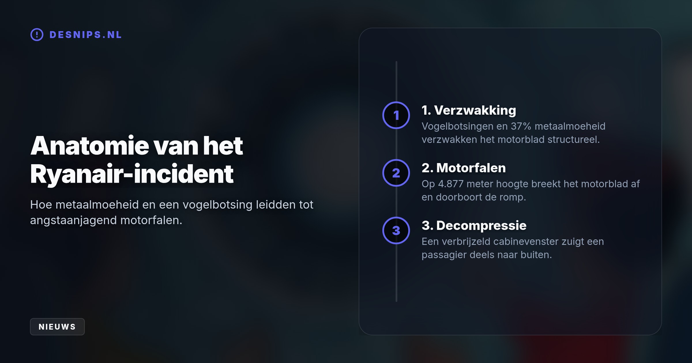 Een NTSB-rapport wijst op metaalmoeheid en vogelbotsingen als oorzaak van het motorfalen. De Ierse budgetmaatschappij miste updates die in de VS wel verplicht zijn.