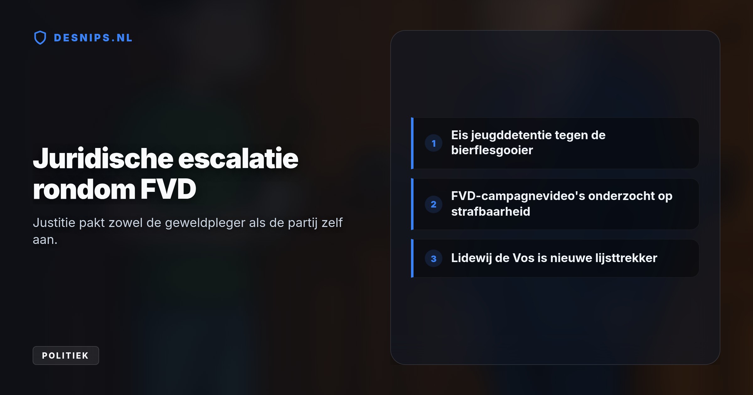 De minderjarige verdachte riskeert celstraf voor de fysieke klap in Groningen, terwijl justitie de politieke partij wegens mogelijke strafbaarheid in eigen video's onder de loep neemt.
