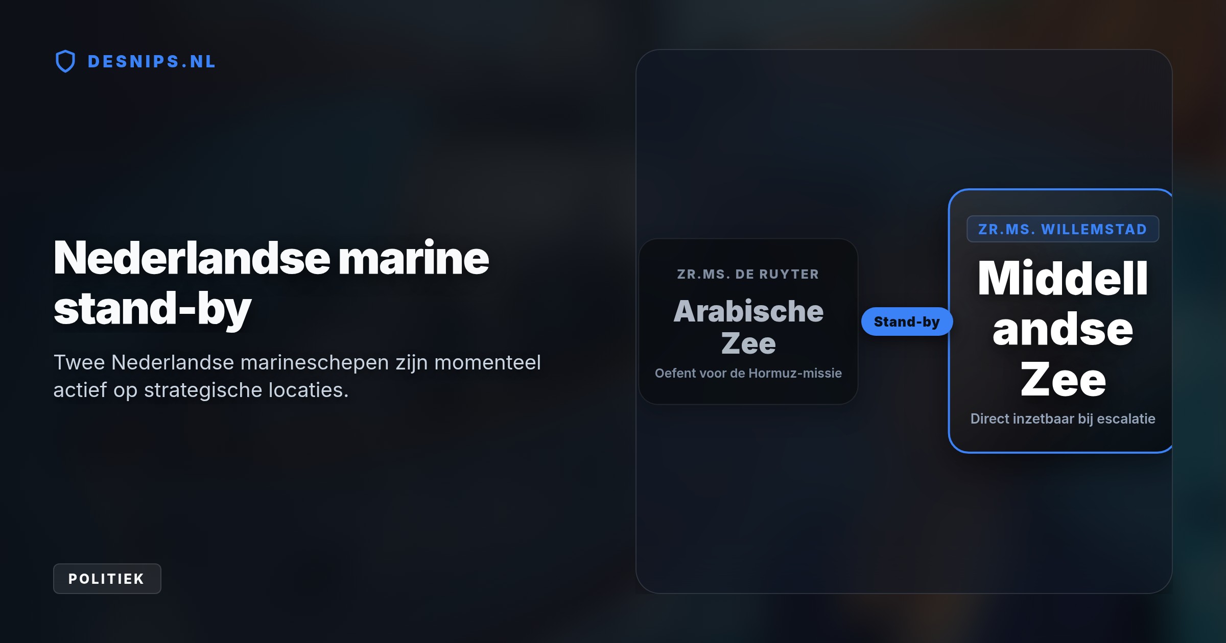 Een internationaal team start aan boord van het commandofregat voorbereidingen voor de strategische zeestraat. Kabinet eist echter eerst een duurzaam akkoord over heropening van de route.