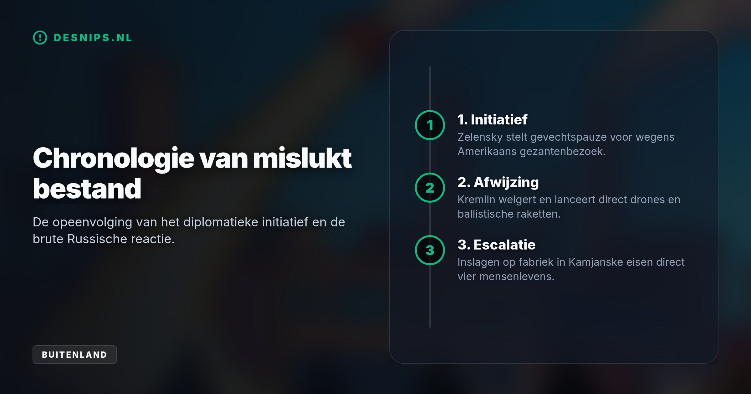 Terwijl Kiev een gevechtspauze voorstelde voor Amerikaanse diplomaten, reageerde Moskou met een dodelijke raketaanval op een fabriek in Kamjanske.