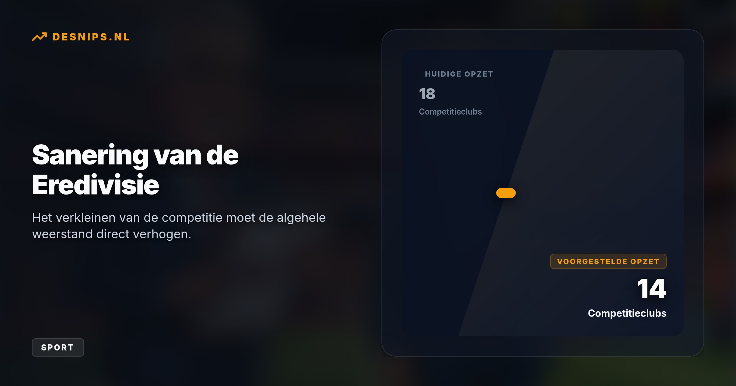 Sportmarketeer Chris Woerts pleit voor een kleinere competitie om te voorkomen dat Nederland wegzakt onder de cruciale tiende plaats op de UEFA-coëfficiëntenlijst.