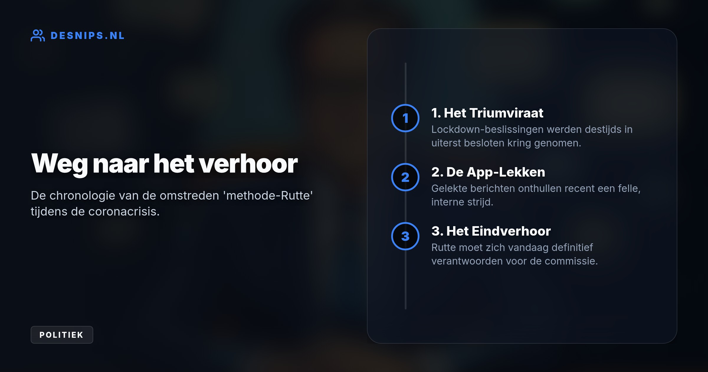 De enquêtecommissie richt zich op de 'methode-Rutte', waarbij een klein triumviraat besluiten nam. Dit volgt op gelekte, felle ministeriële appjes waarin de werkwijze autocratisch werd genoemd.