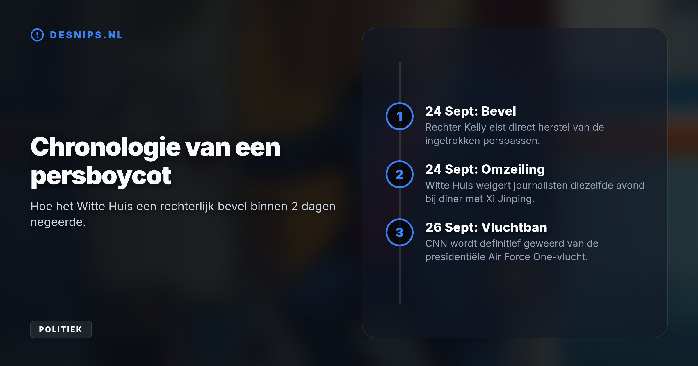 Slechts één dag na het gedwongen herstel van de perspassen, weert het Witte Huis CNN alweer van de presidentiële vlucht naar Tennessee om kritische pers te dwarsbomen.
