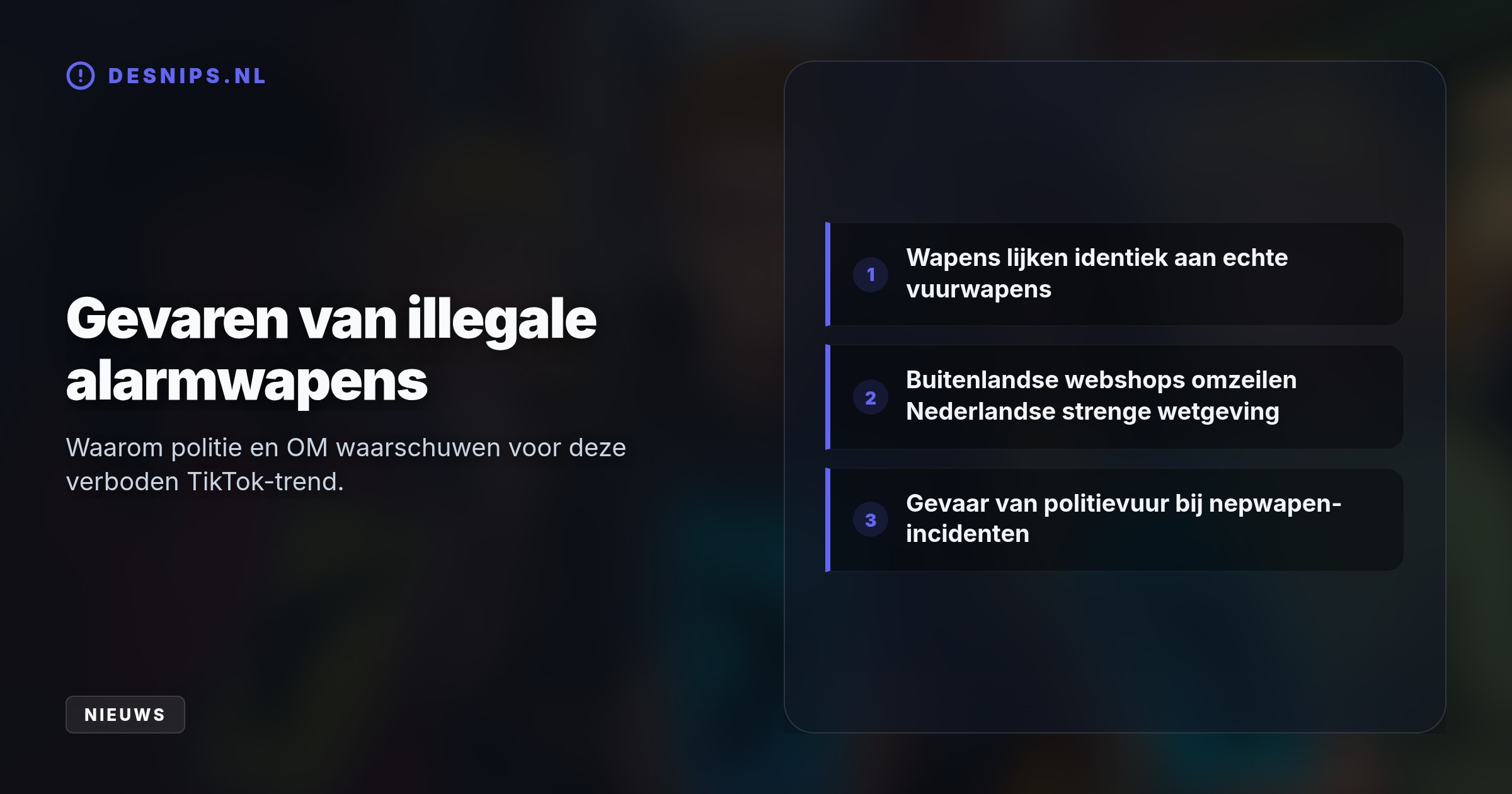 Het Openbaar Ministerie luidt de noodklok over de normalisering van wapens. Nederlandse jongeren verhandelen steeds vaker illegale gas- en alarmpistolen via het populaire videoplatform.