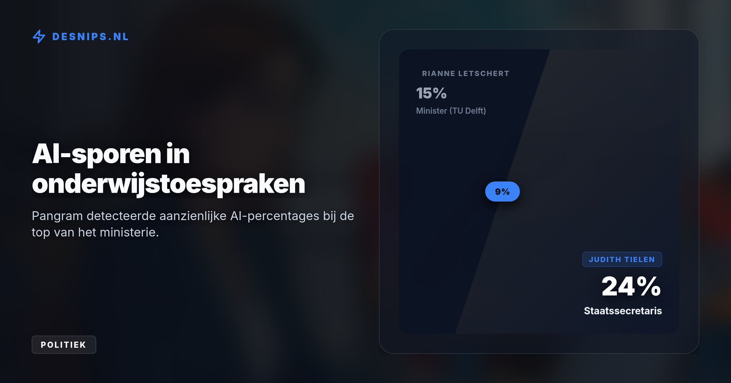 Terwijl studenten vrezen voor AI-detectie, bleek 15% van Letscherts TU Delft-speech door AI geschreven. Onderwijs noemt het een kans om communicatie te verduidelijken.