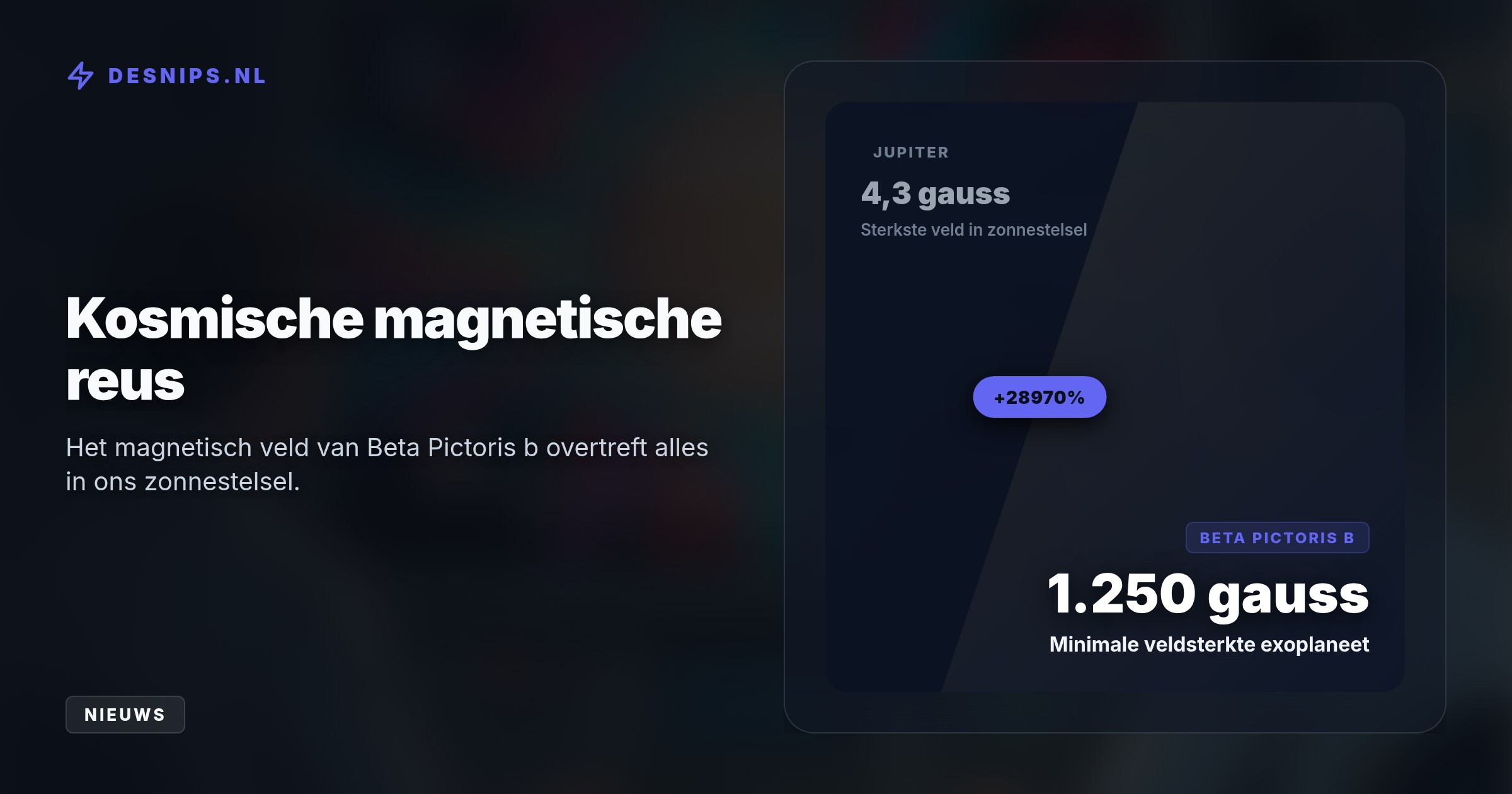 De MeerKAT-telescoop in Zuid-Afrika registreerde de radioflitsen, die worden veroorzaakt door het extreem krachtige magnetische veld van de reusachtige gasreus.