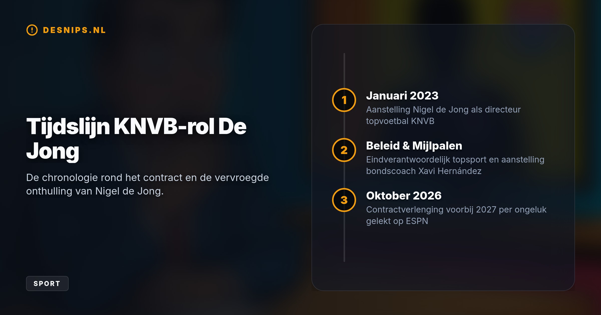 Tijdens een discussie over Clarence Seedorf op ESPN verklapte analist Perez dat Nigel de Jong langdurig heeft bijgetekend als directeur topvoetbal.