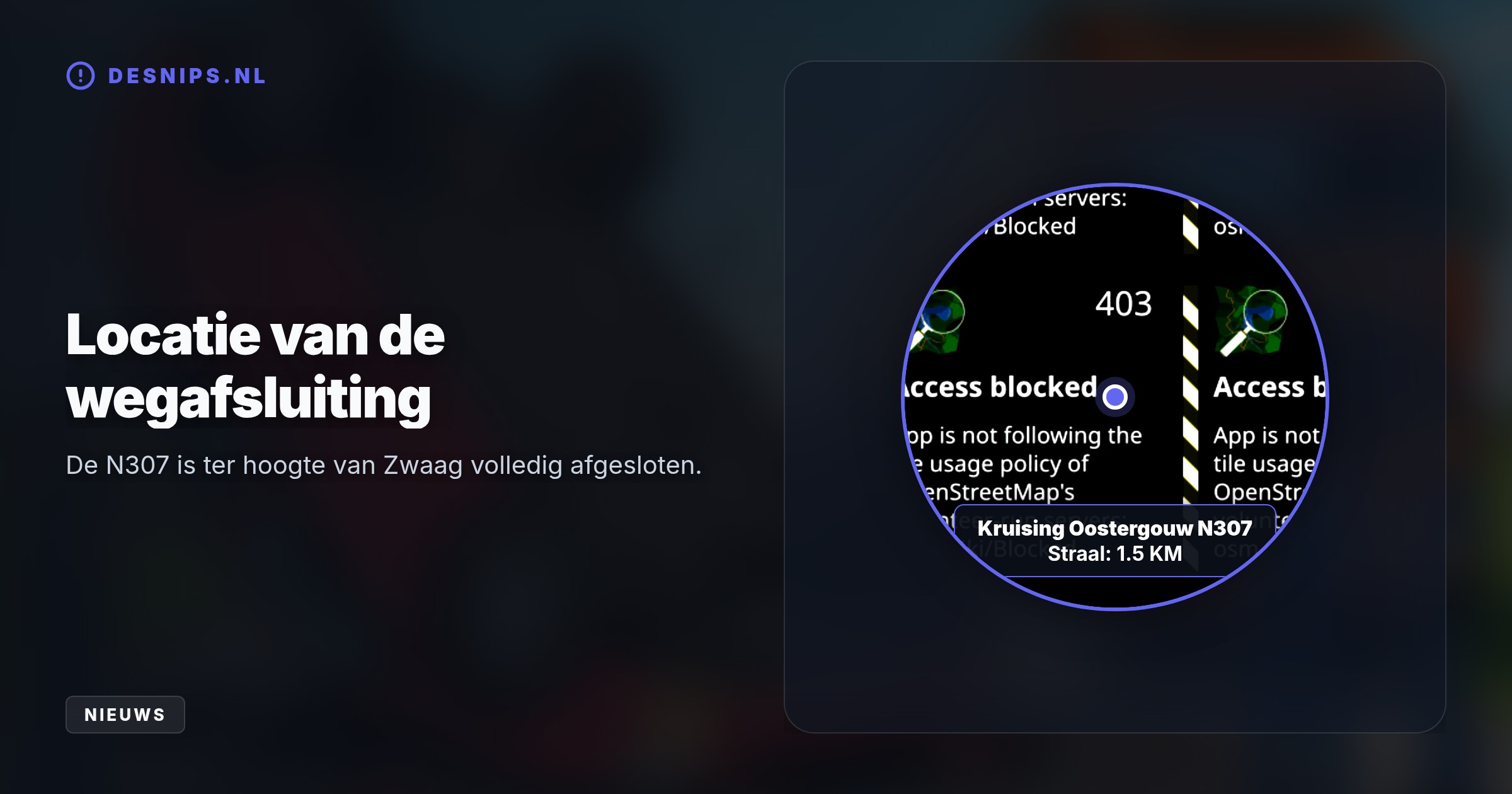 Een personenauto botste hard op een vrachtwagen en belandde op zijn kop. De Westfrisiaweg (N307) en de A7-afslag naar Enkhuizen zijn in beide richtingen dicht.
