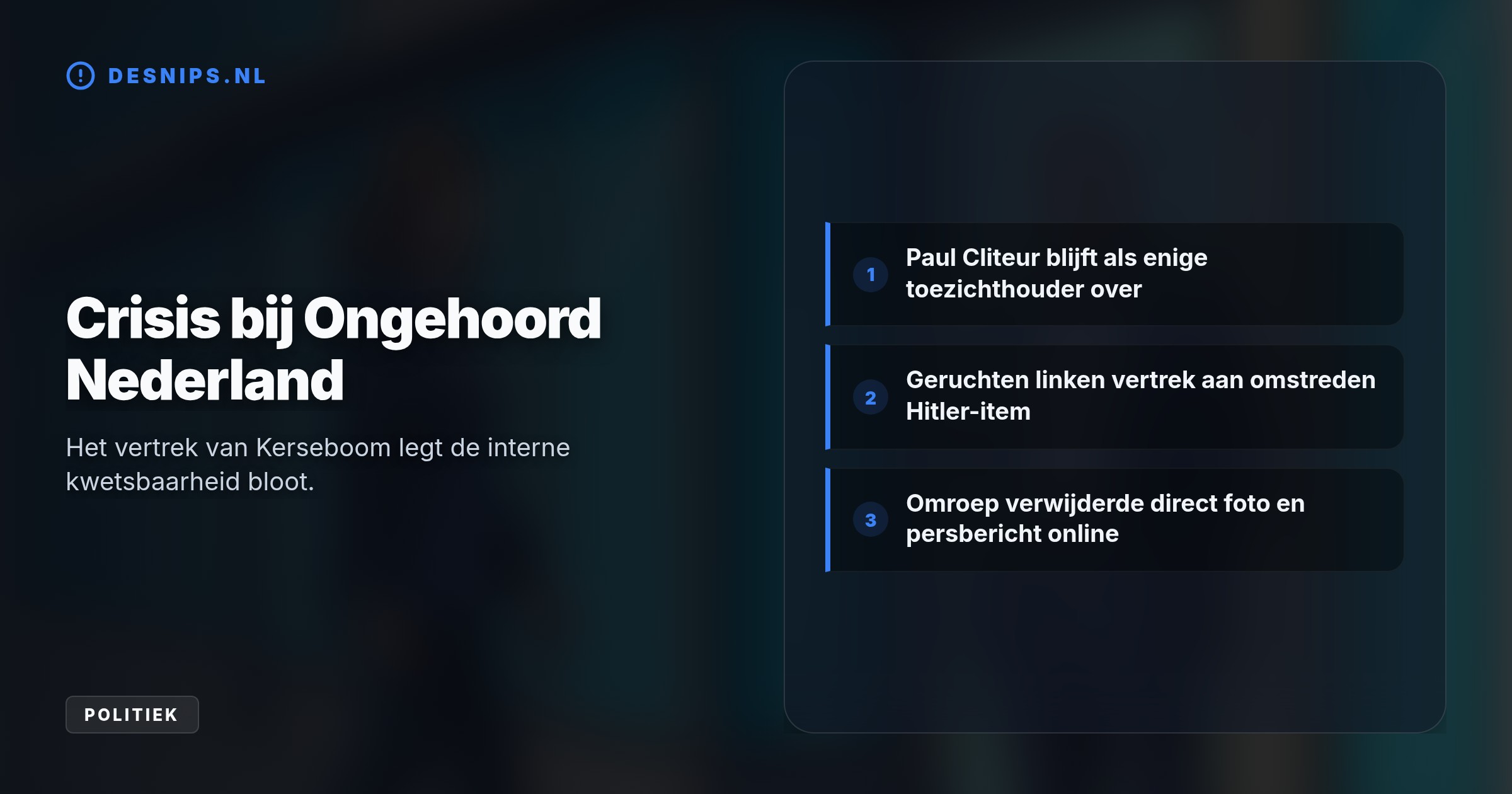 Haar plotselinge vertrek om persoonlijke redenen brengt de omstreden publieke omroep organisatorisch in een uiterst kwetsbare positie, aangezien er nu nog maar één toezichthouder is.